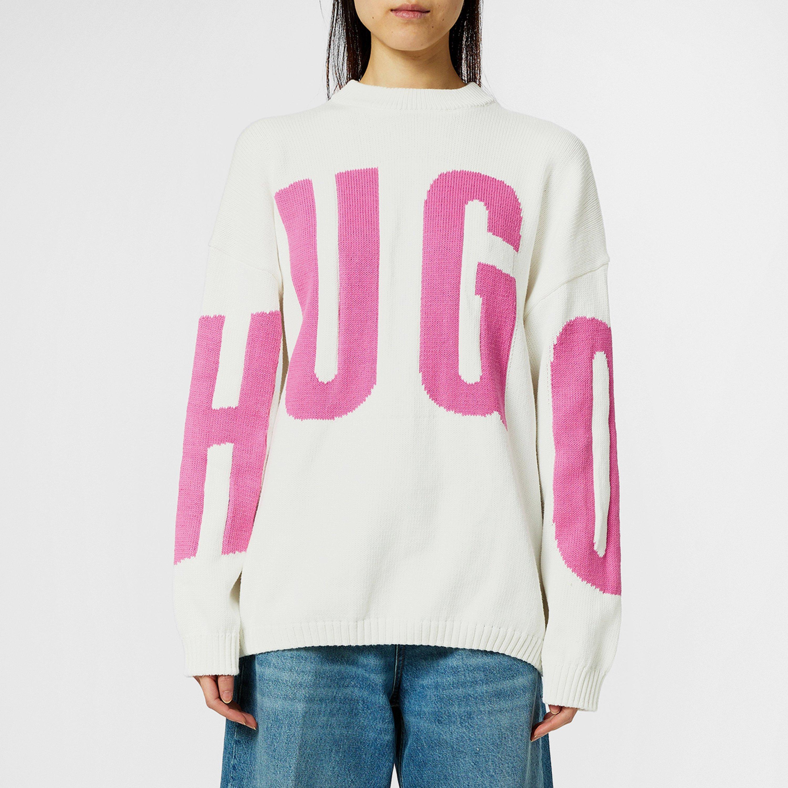 Hugo Women's Crew Neck Soft Knit Jumper - Natural - 8 (S)