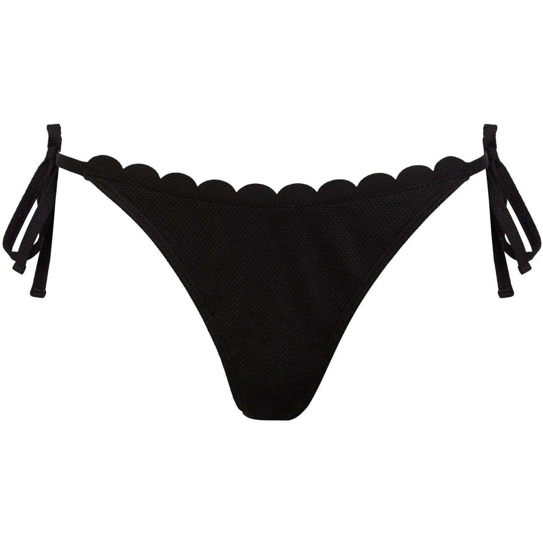 Black - Peek and Beau - Exclusive Mix&Match Scallop Tie Side Bikini Bottom - 5