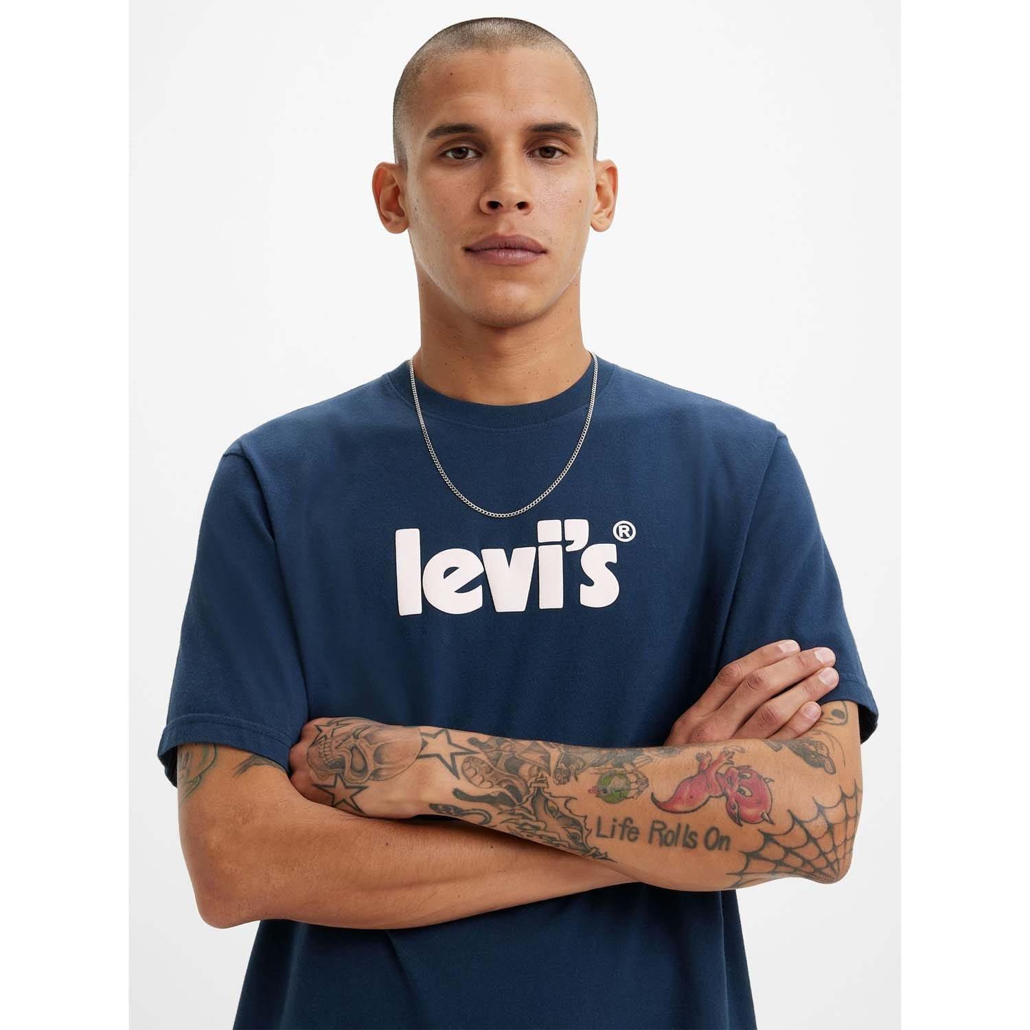 Dark Blue - Levis - Relaxed Fit T-Shirt - 3