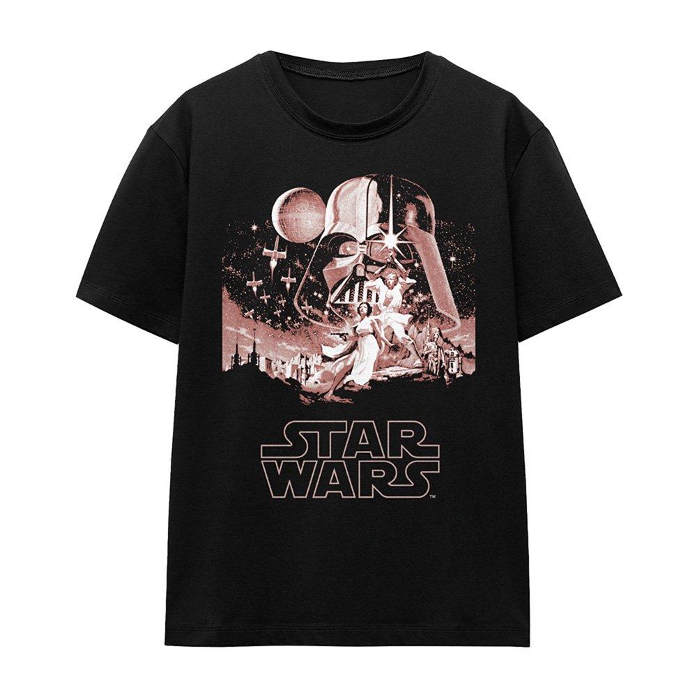 Black - Star Wars - Star Wars Pink Vintage Poster T Shirt Black - 4