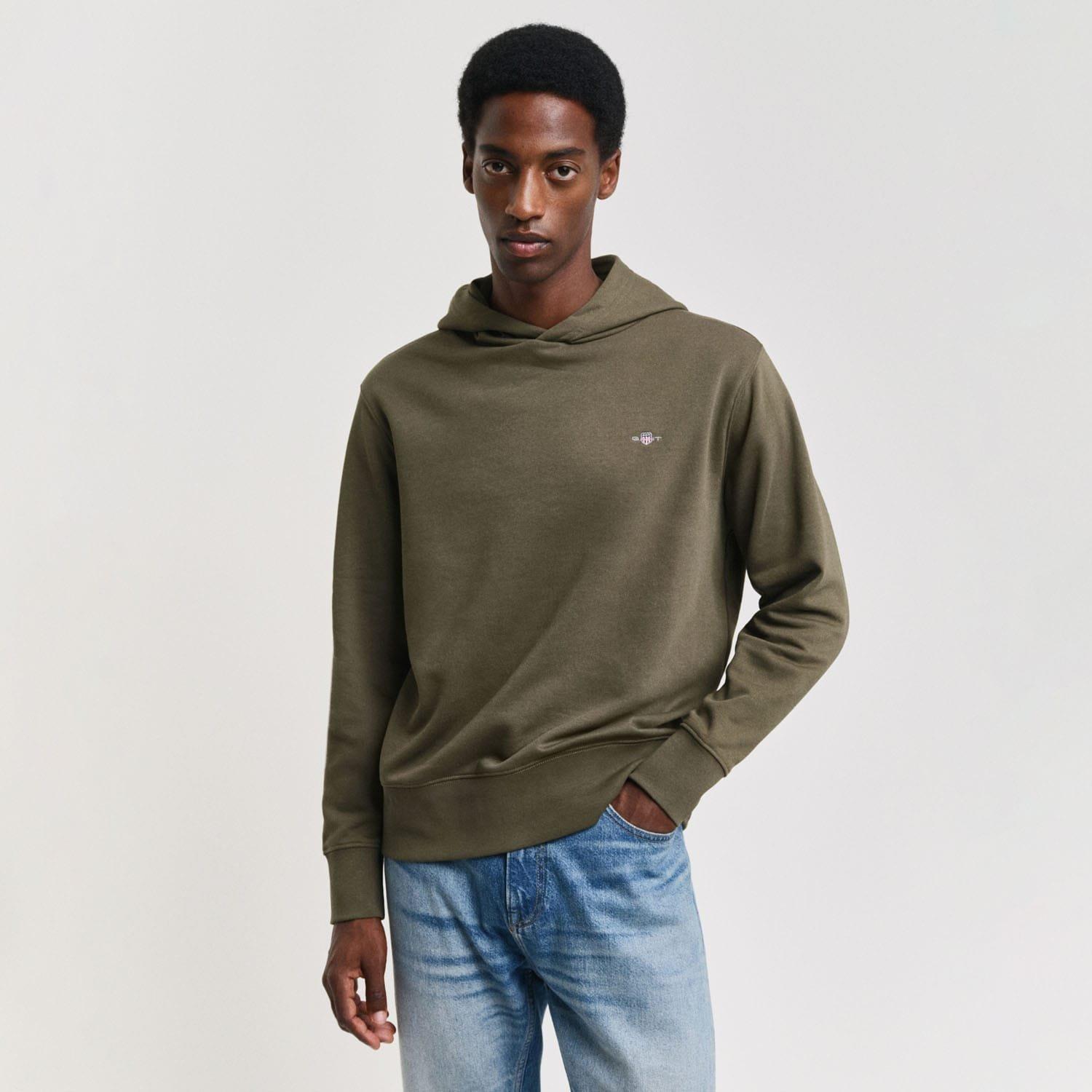 Green - Gant - Regular Fit Embroidered Archive Shield Hoodie - 1