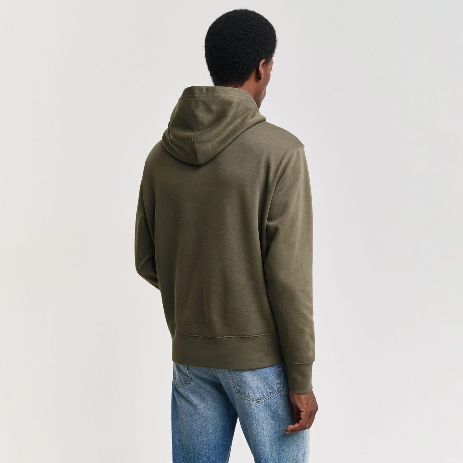 Green - Gant - Regular Fit Embroidered Archive Shield Hoodie - 2