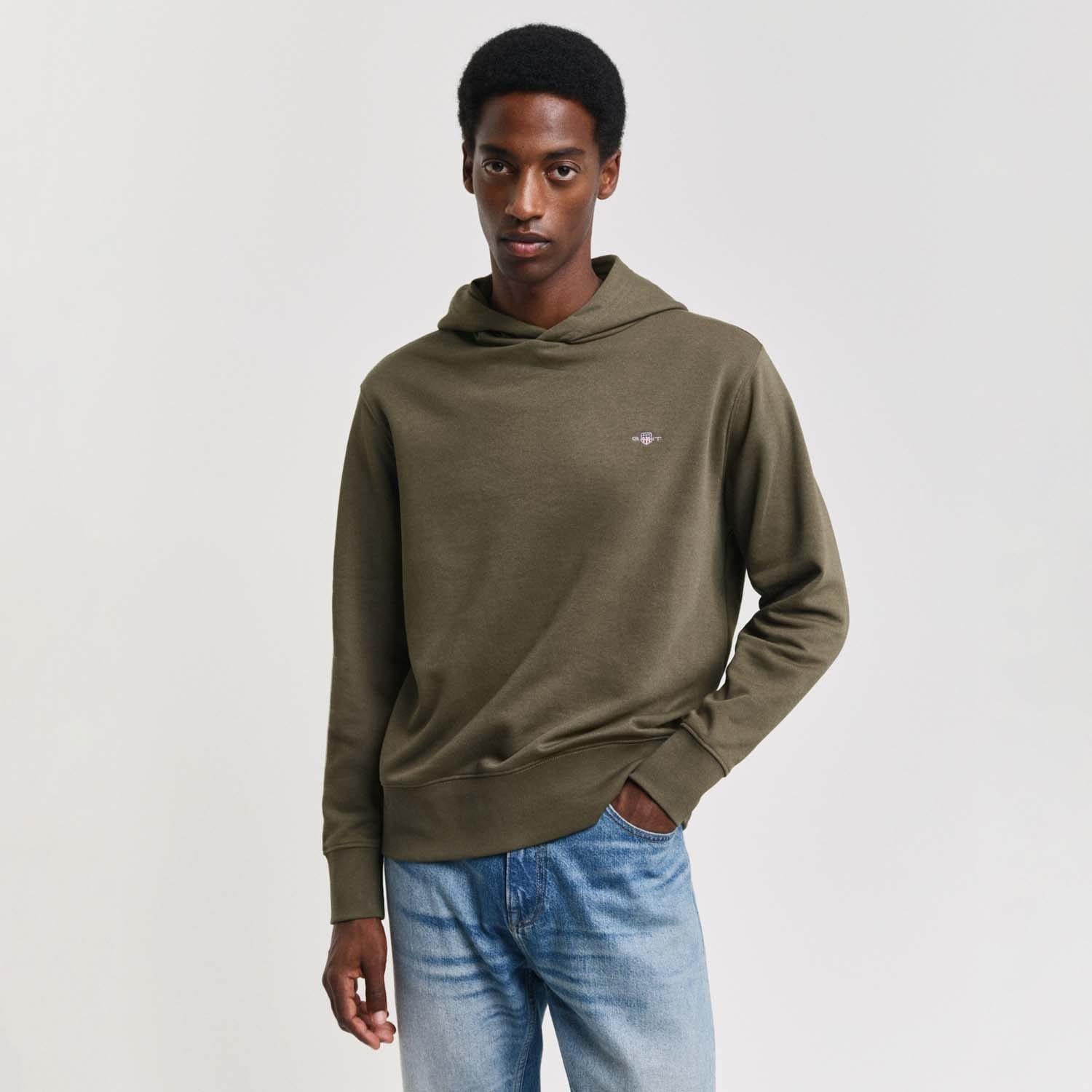 Green - Gant - Regular Fit Embroidered Archive Shield Hoodie - 3