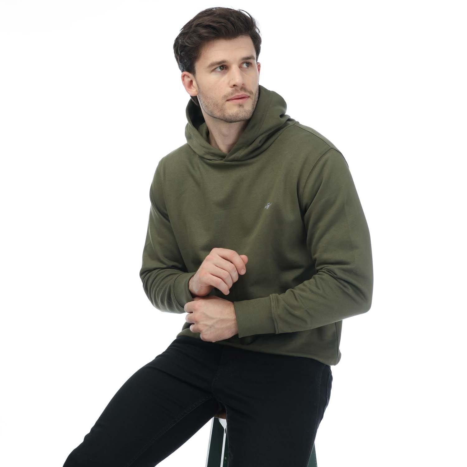 Green - Gant - Regular Fit Embroidered Archive Shield Hoodie - 4