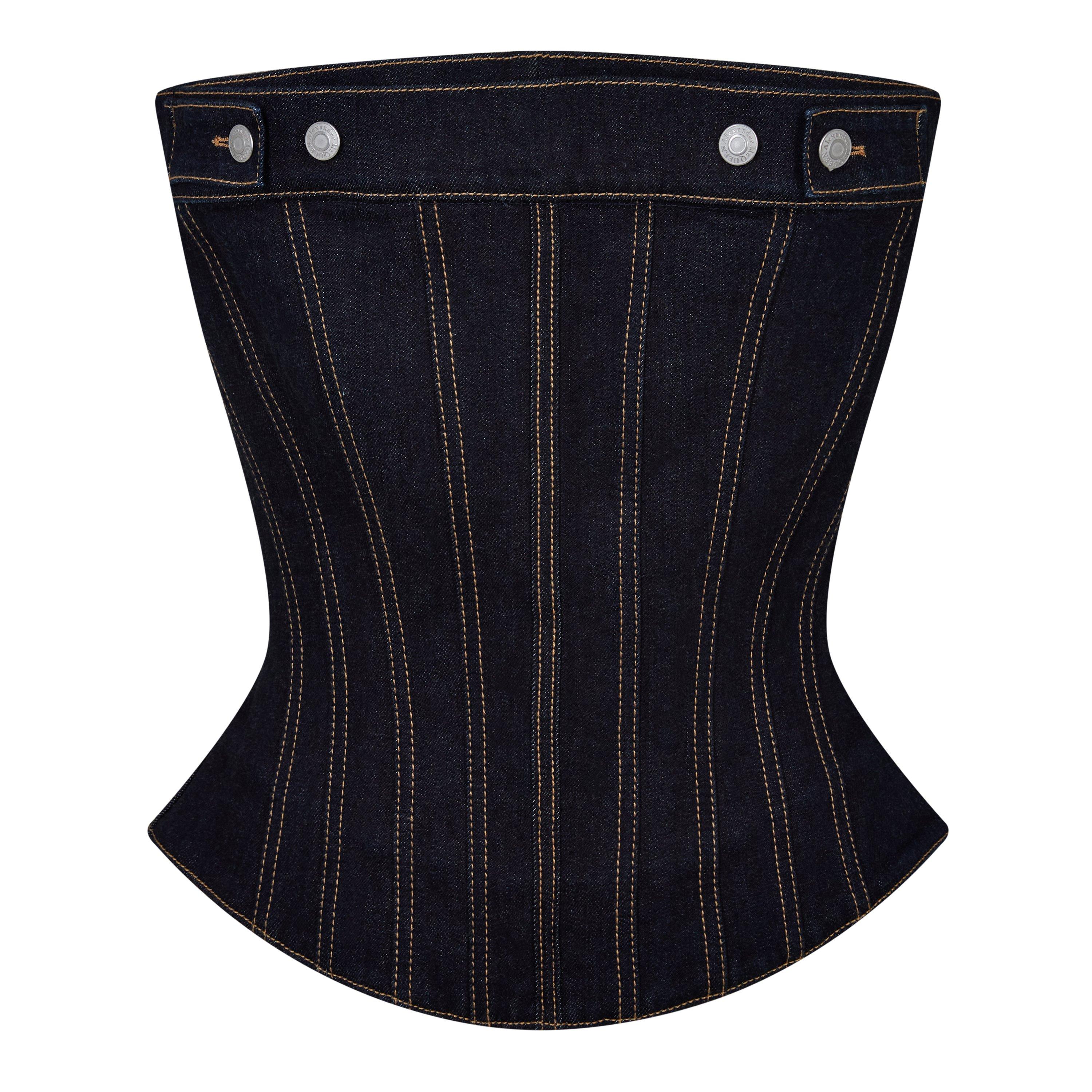 COLD WASH - Alexander McQueen - Dark Wash Denim Bustier Top - 6