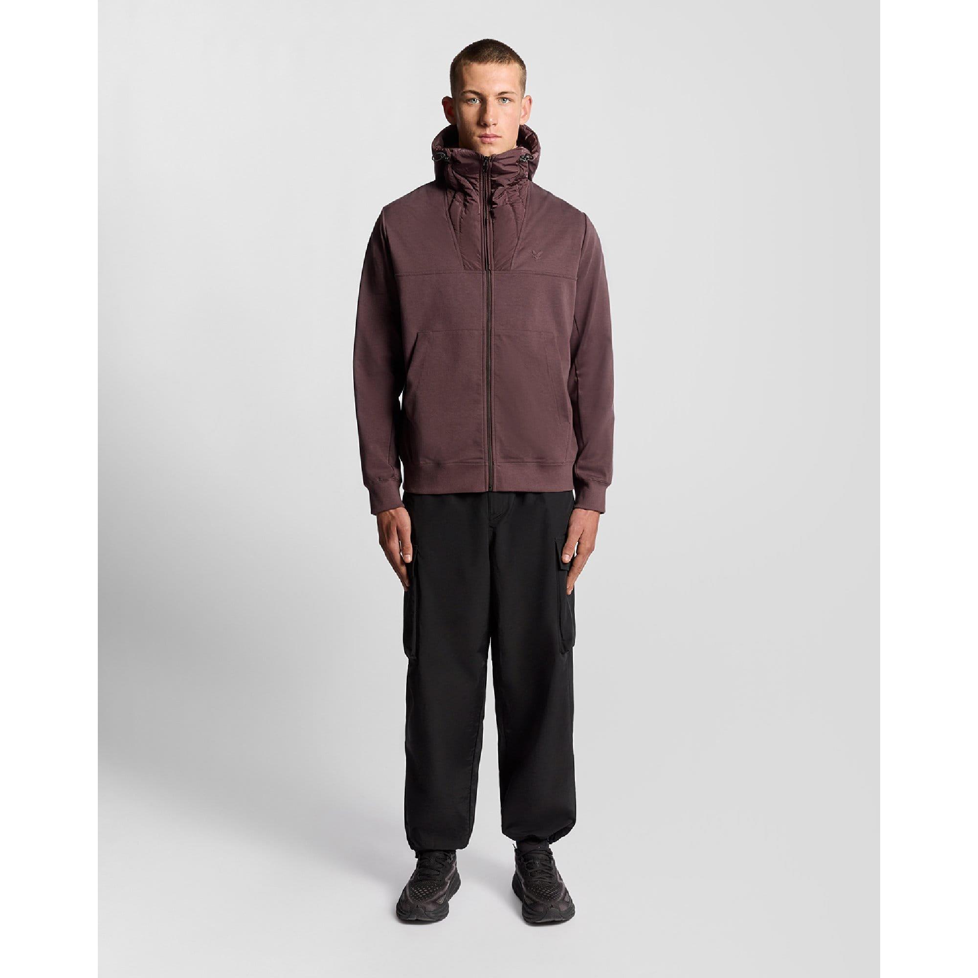 Brown - Lyle and Scott - Panelled Hybrid Jacket - 4