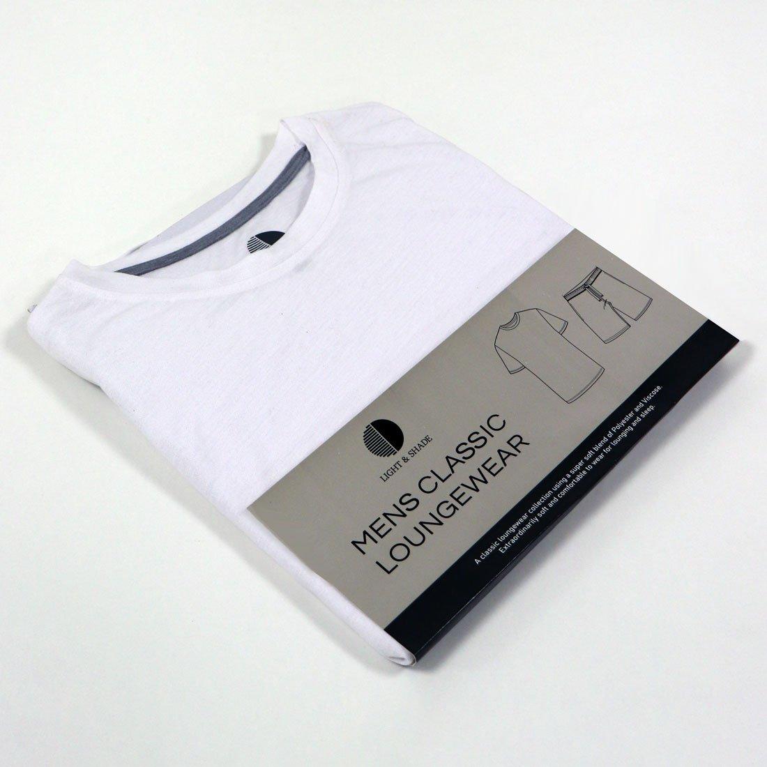 Blanc - Light and Shade - LightandShade Crew Neck Tee and Short Pyjama Set Mens - 5