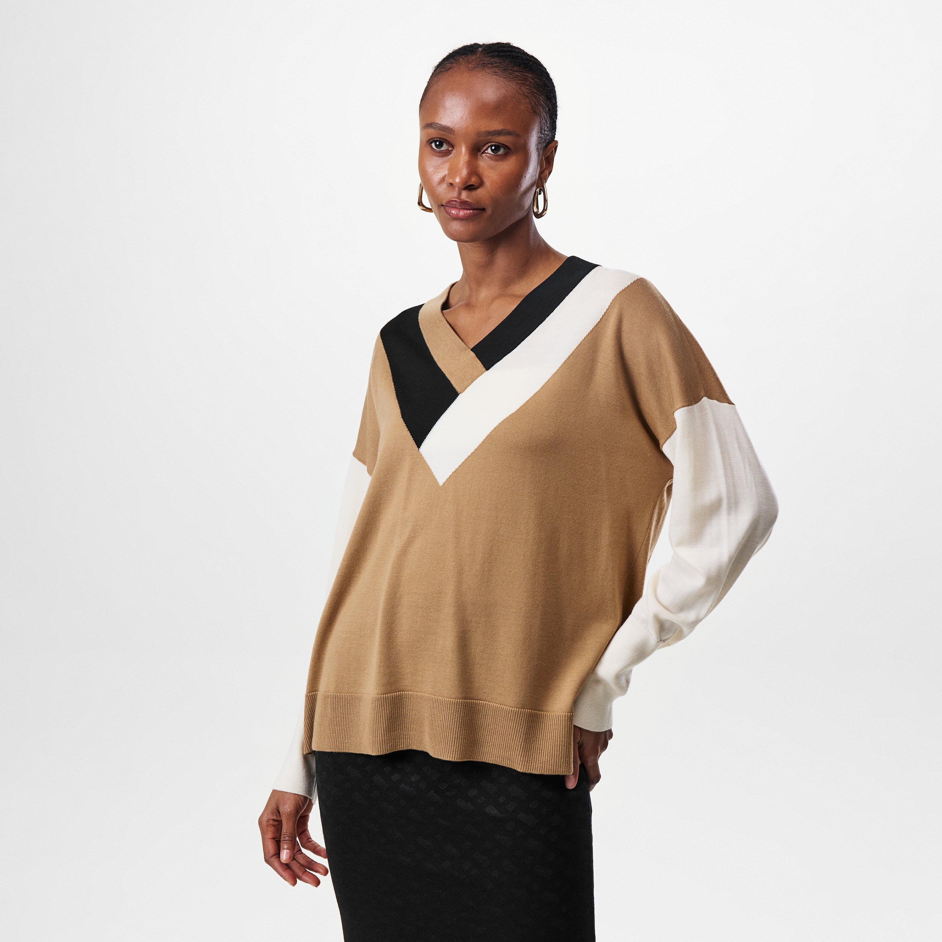 Open Miscellane - Boss - Women's Floricana Tricolour Colour Block Jumper - 3