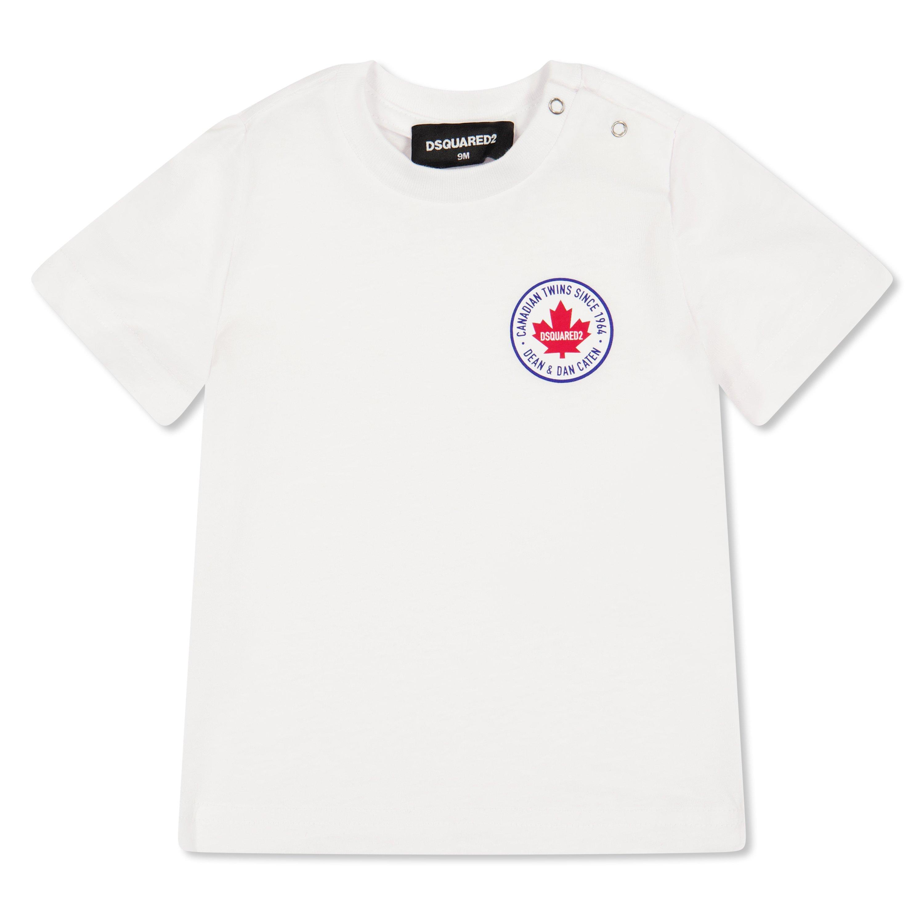 Dsquared2  Kids' Dsq Small Logo T-Shirt - White Dq100 - 18M