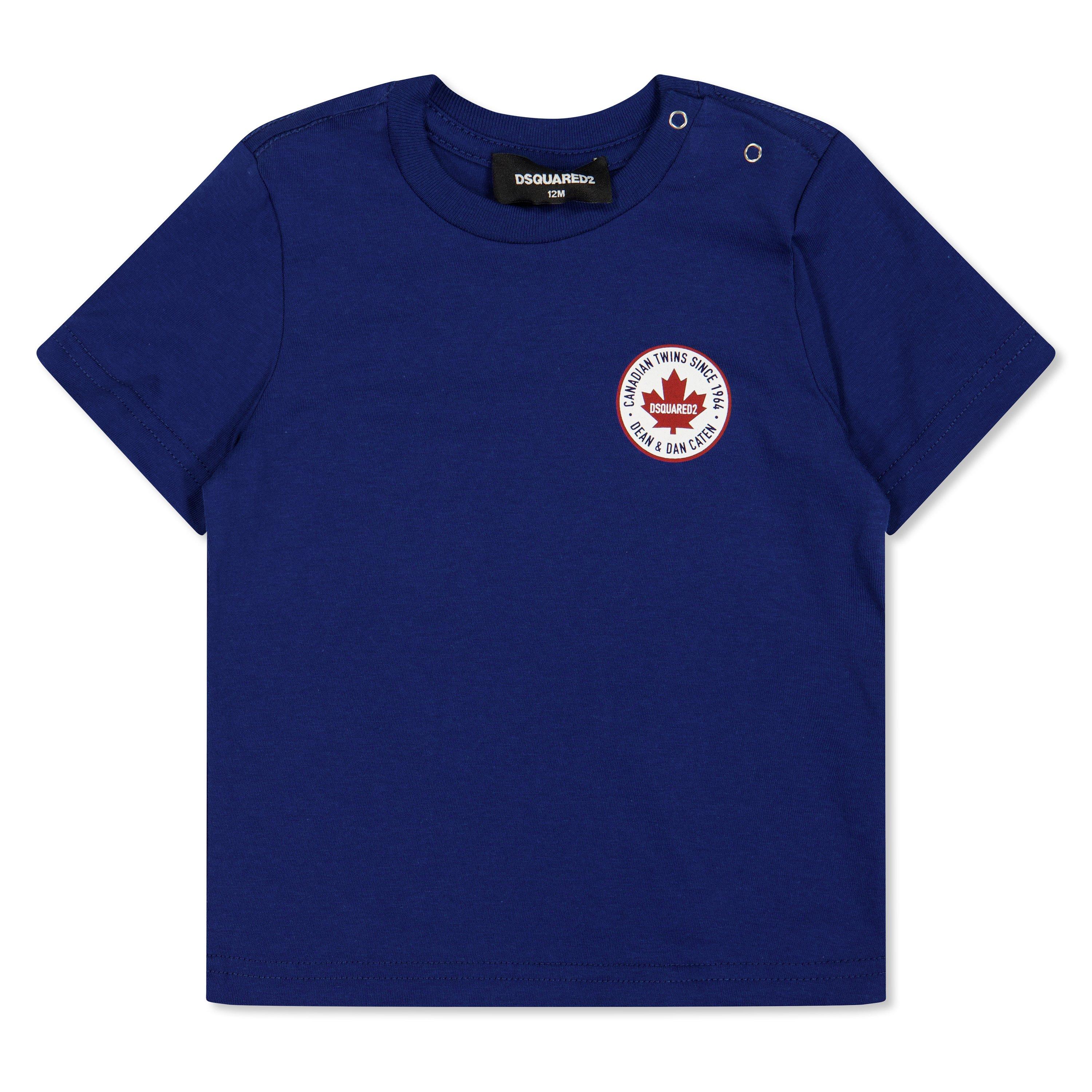 Dsquared2  Kids' Dsq Small Logo T-Shirt - Navy Blue Dq865 - 12M