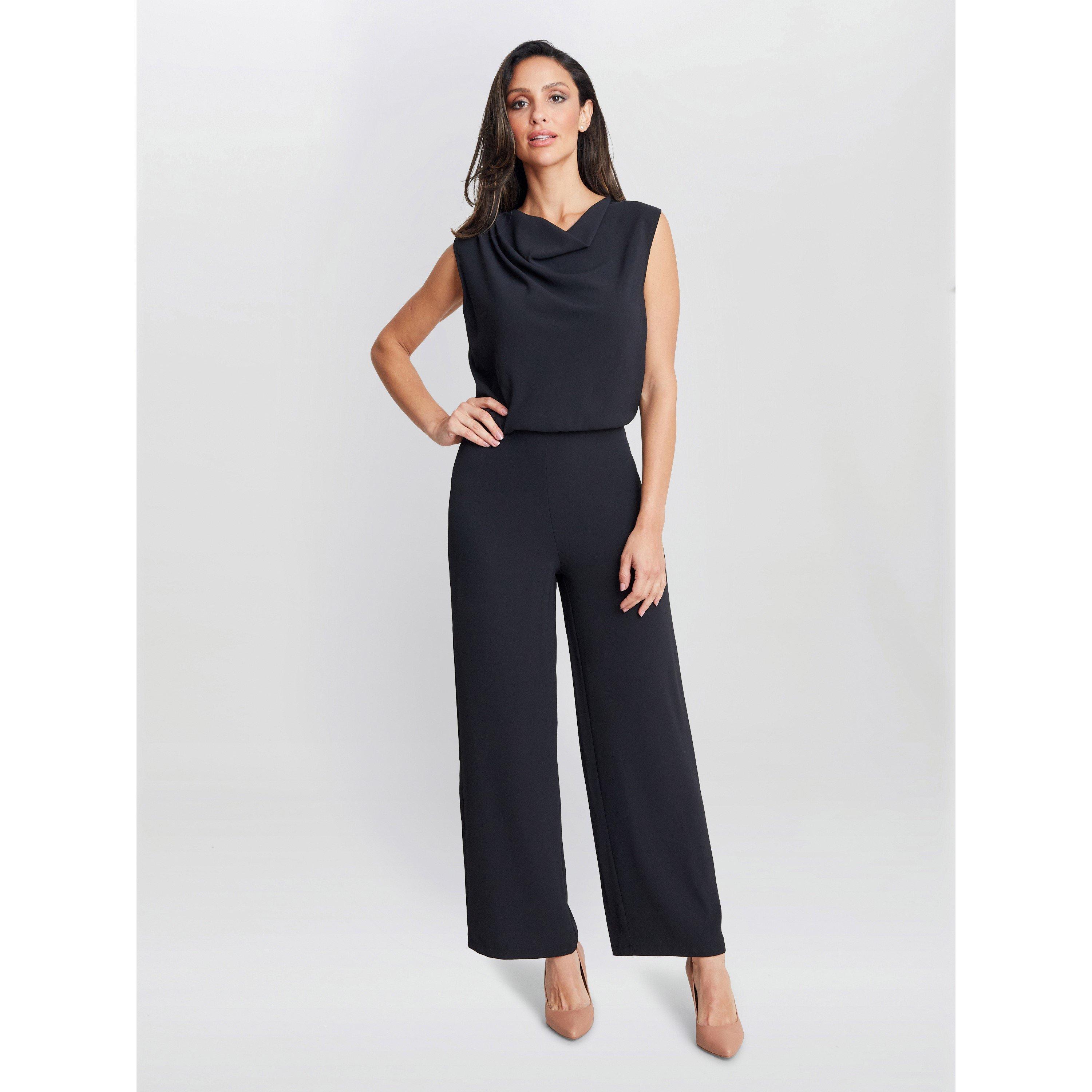 Gina Bacconi Women's Anaya Crepe Jumpsuit - Black - L