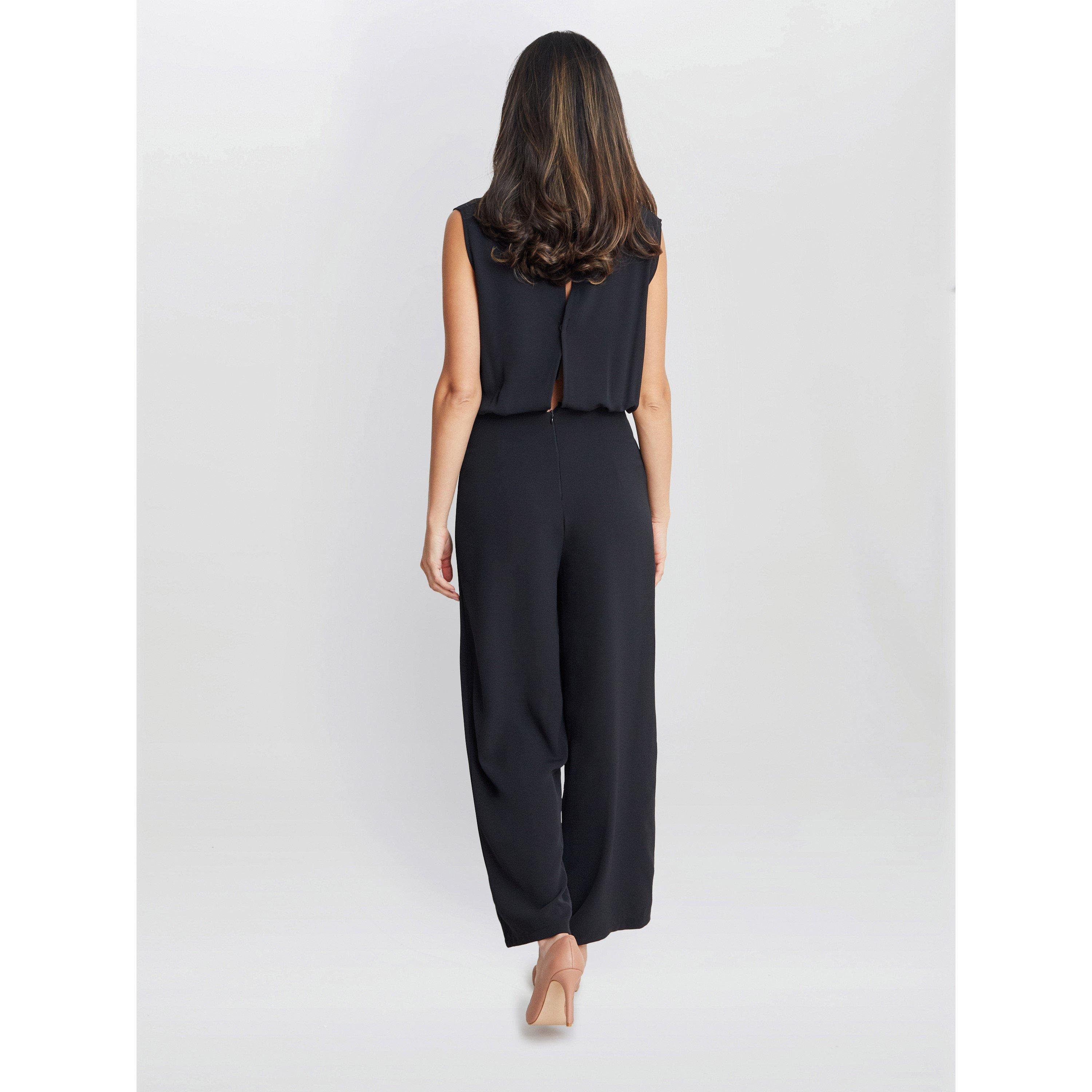 Black - Gina Bacconi - Anaya Crepe Jumpsuit - 2