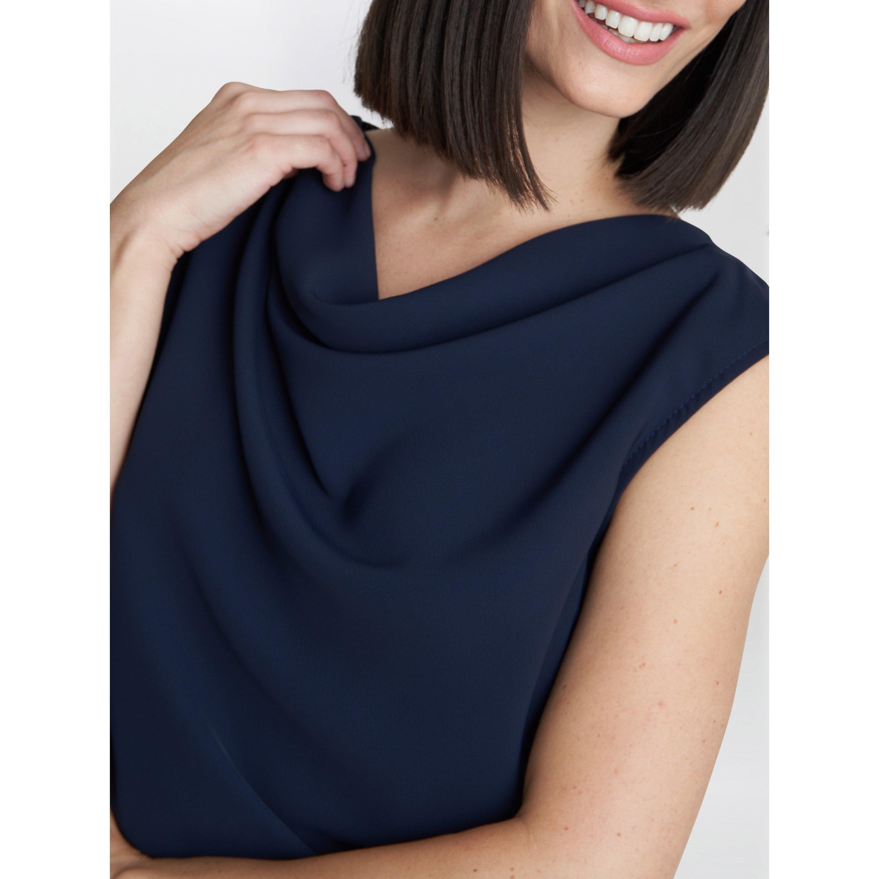 Navy - Gina Bacconi - Anaya Crepe Jumpsuit - 4