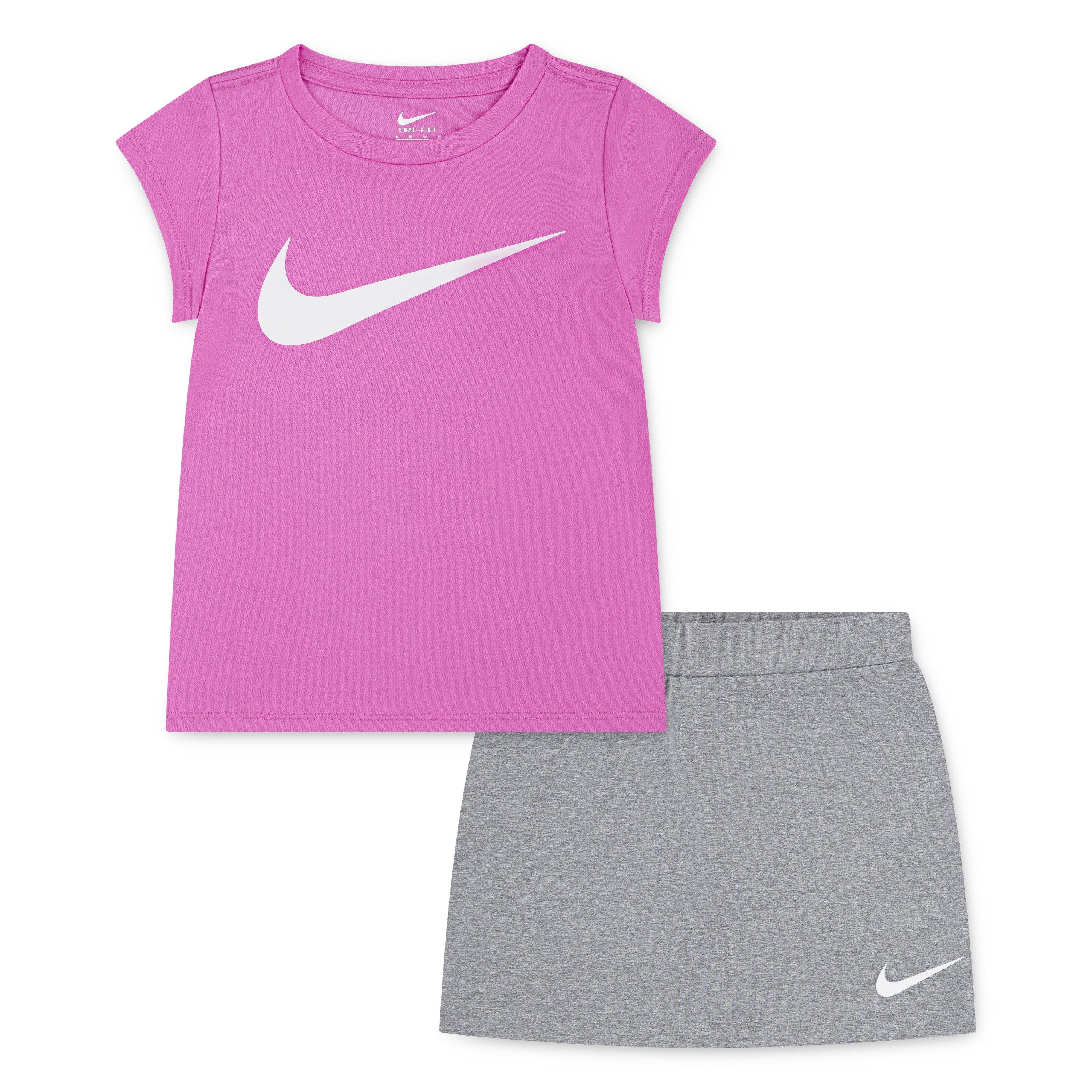 Grey Heather - Nike - Kids' Dri-Fit Scooter Top and Skirt Set - 1