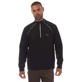 Boss Zip-Neck Sweatshirt with Embossed Artwork