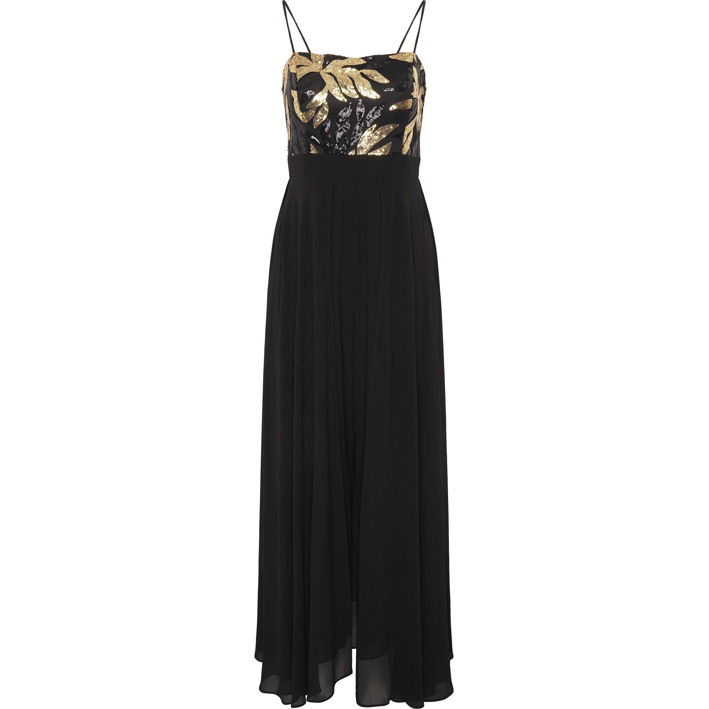 Gina Bacconi Women's Fannie And Chiffon Jumpsuit - Black / Gold - 12