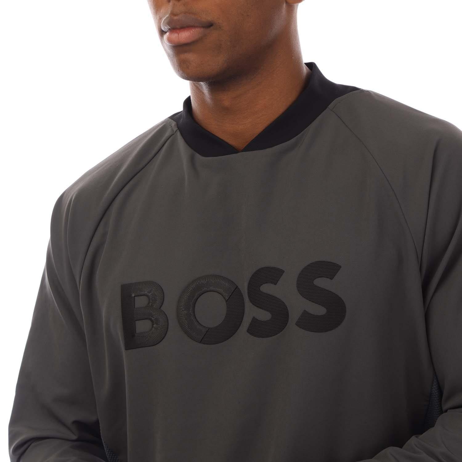 Grey - Boss - Golf Pullover Crewneck Sweatshirt - 3