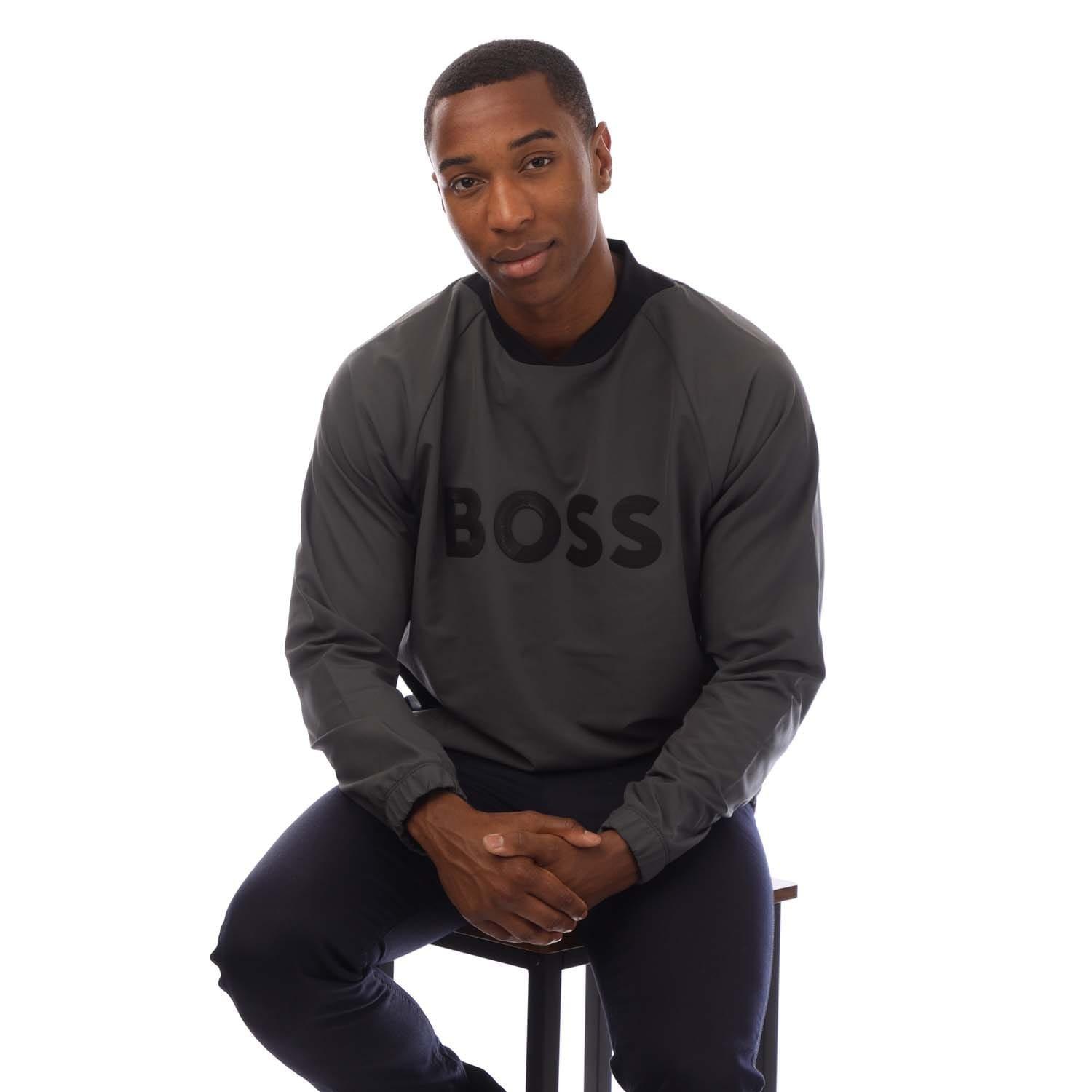 Grey - Boss - Golf Pullover Crewneck Sweatshirt - 4