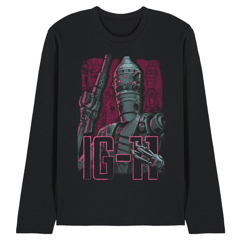 Black - Star Wars - The Mandalorian Bounty Hunter Ig11 Long Sleeve T-S - 1
