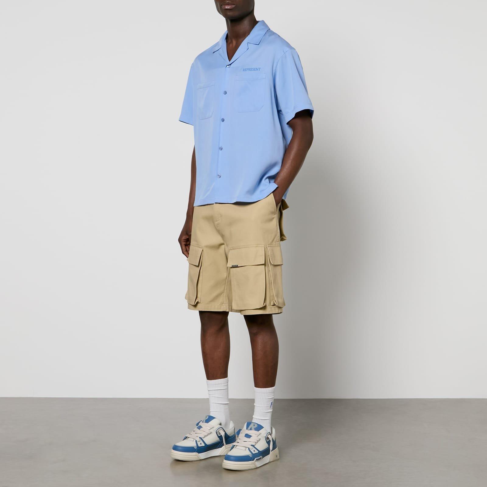 Blue - Represent - Collar Short Sleeved Bowling Shirt - 3