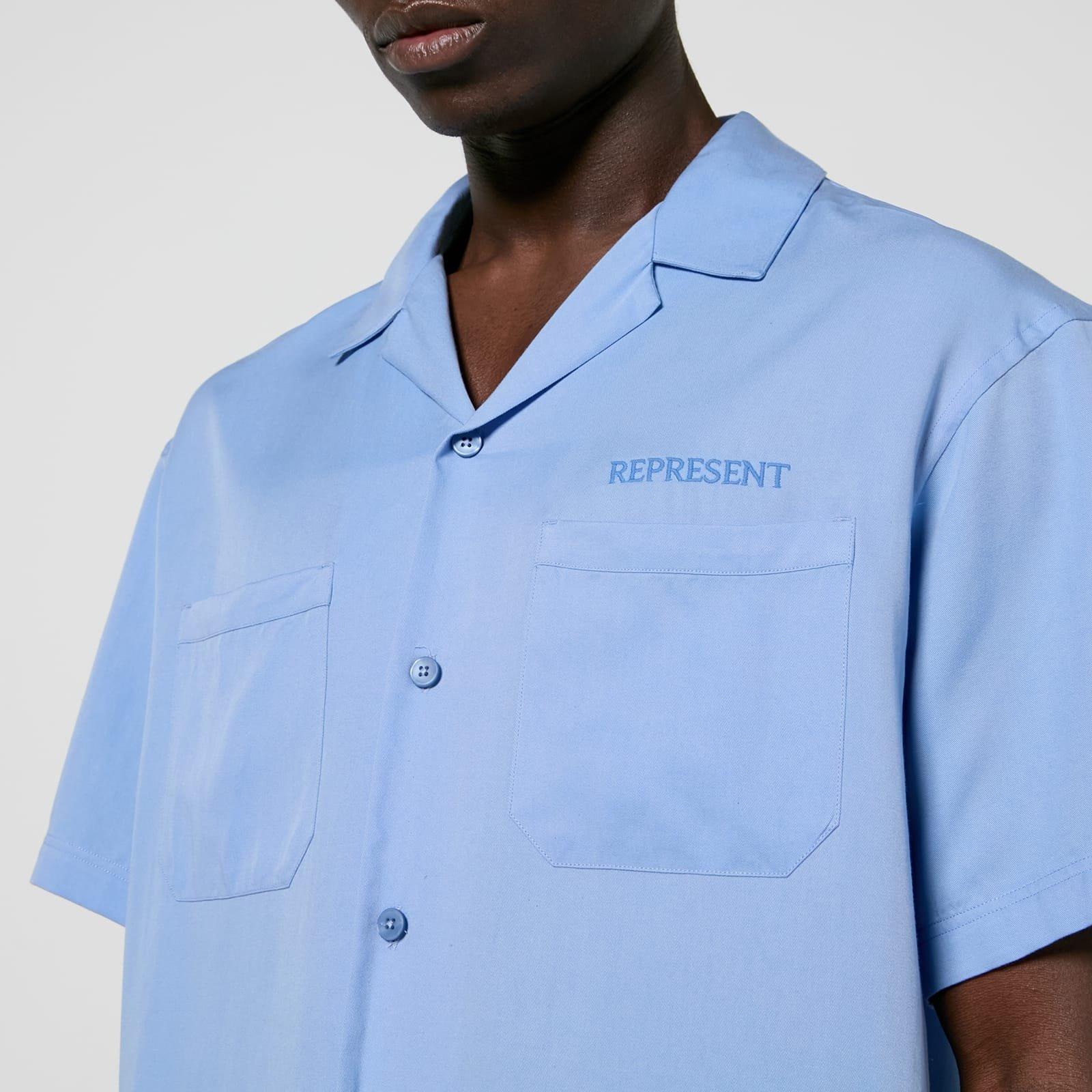 Blue - Represent - Collar Short Sleeved Bowling Shirt - 4