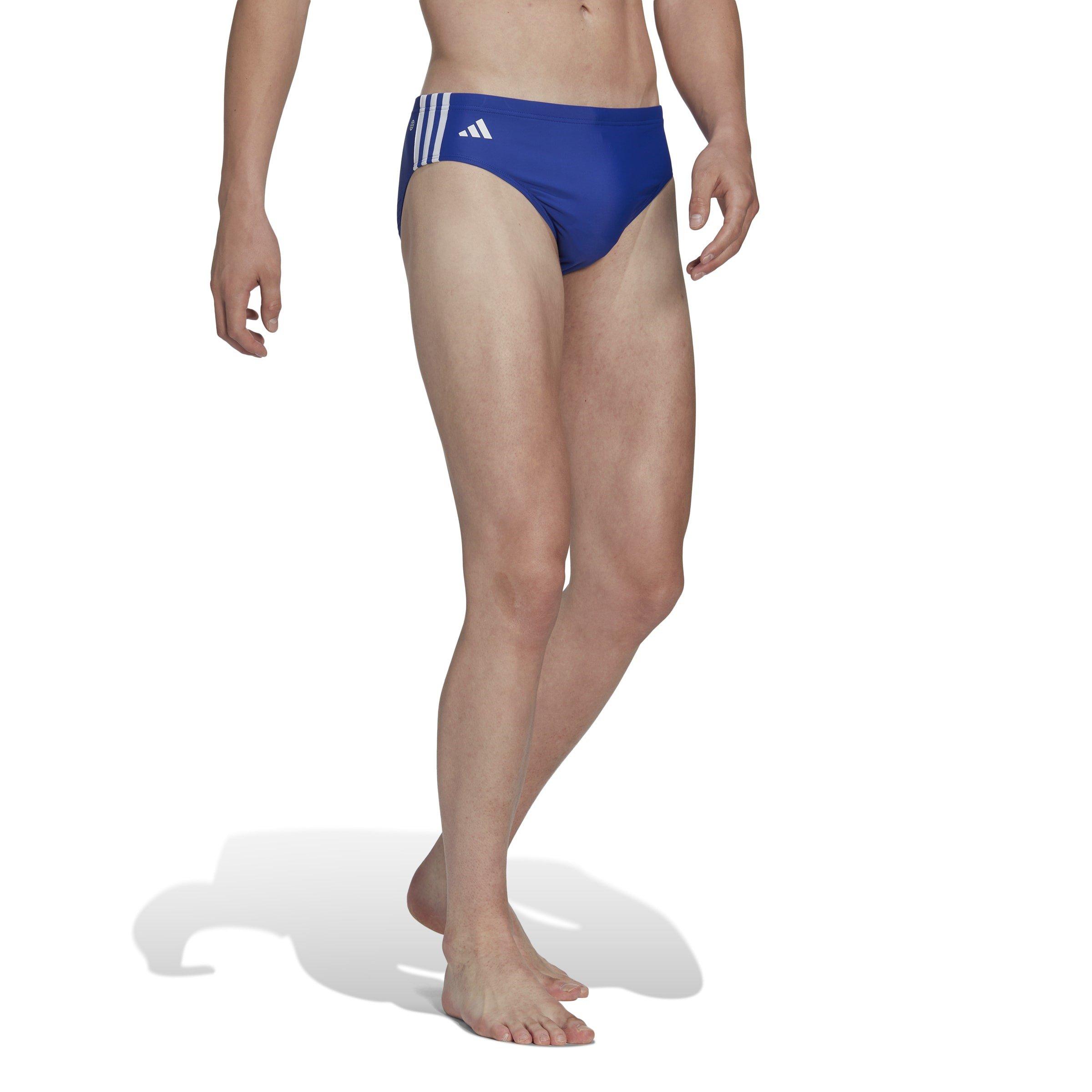 Bleu/Blanc Lucide - adidas - 3 Stripe Swim Briefs - 4
