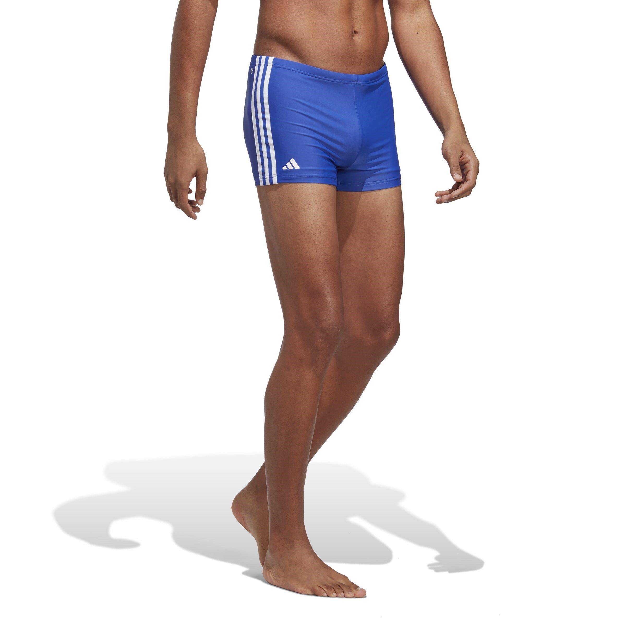 Azul Claro/Branco - adidas - 3 Stripe Swimming Shorts Mens - 2