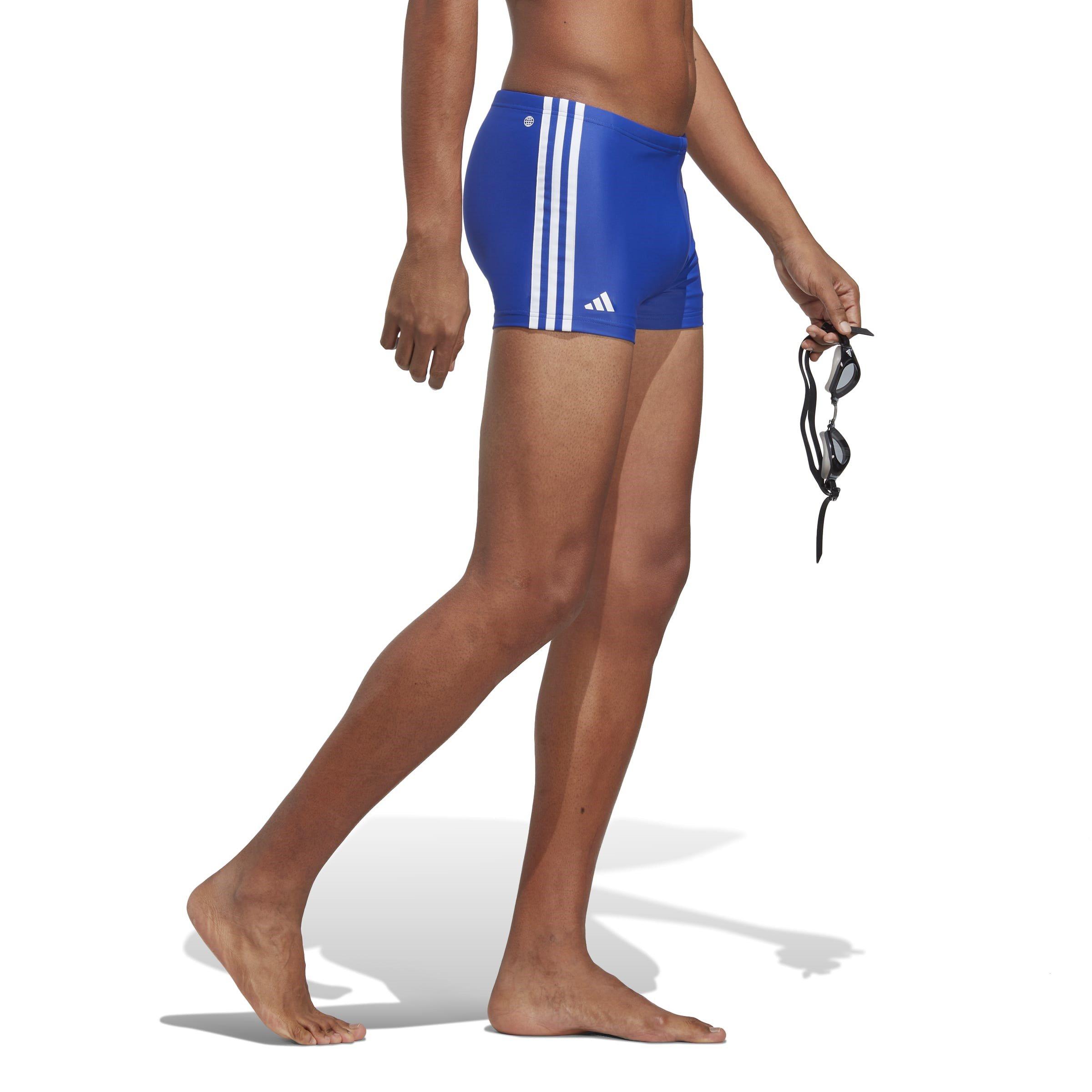 Azul Claro/Branco - adidas - 3 Stripe Swimming Shorts Mens - 4