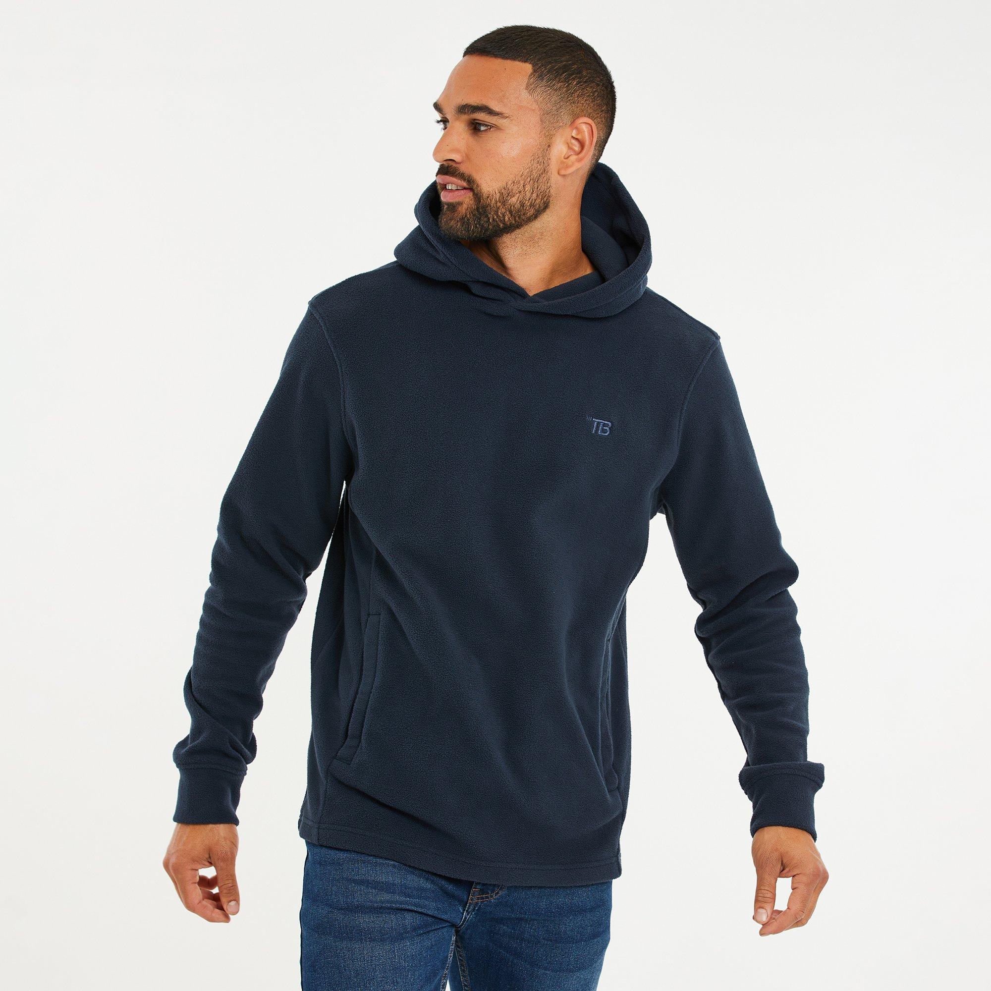 Navy - Threadbare - Microfleece Overhead Hoodie - 1
