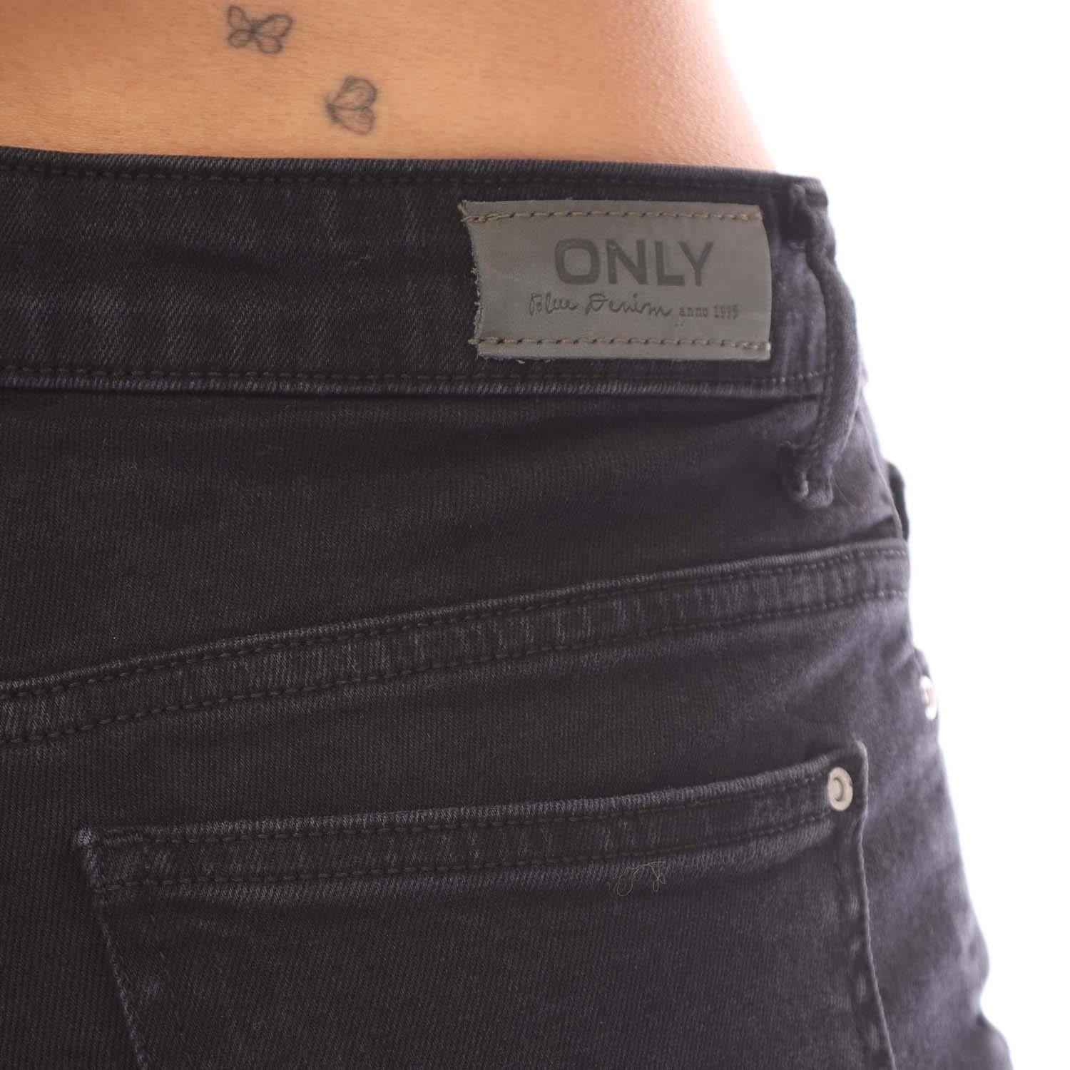 Black - Only - Sui Mid Waist Slim Jeans - 4