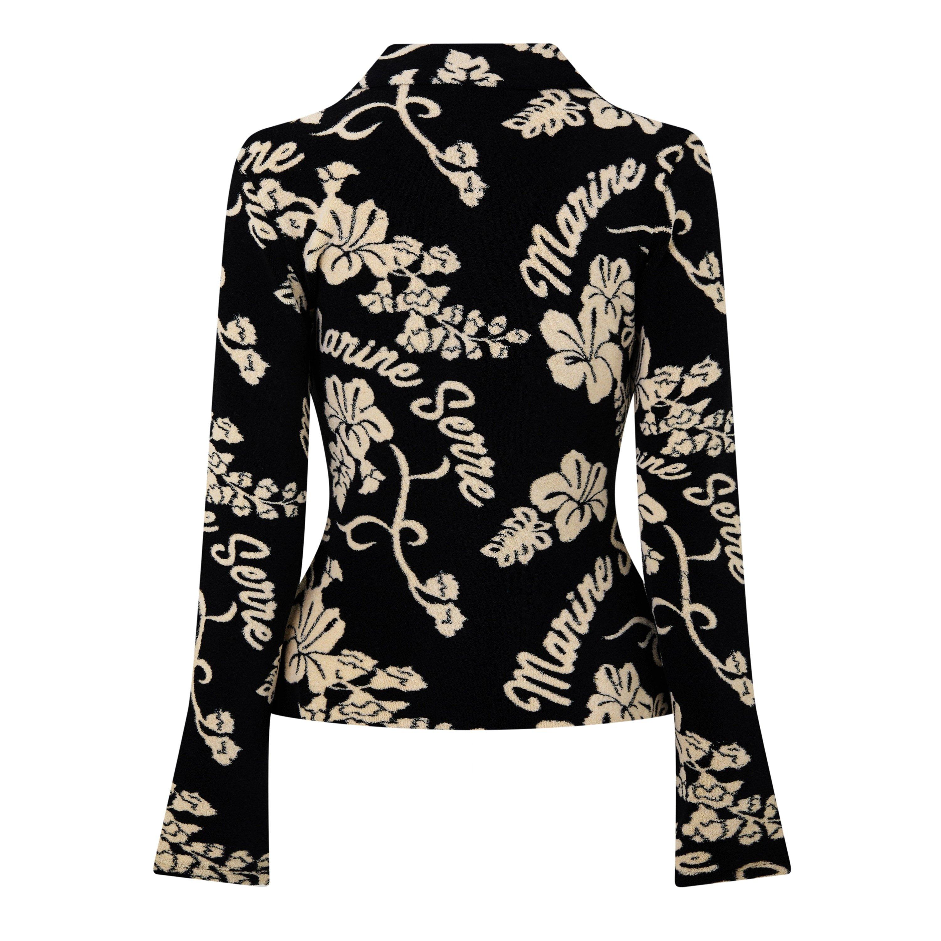 Black - Marine Serre - Women's Jacquard Long-Sleeve Patterned Shirt - 6