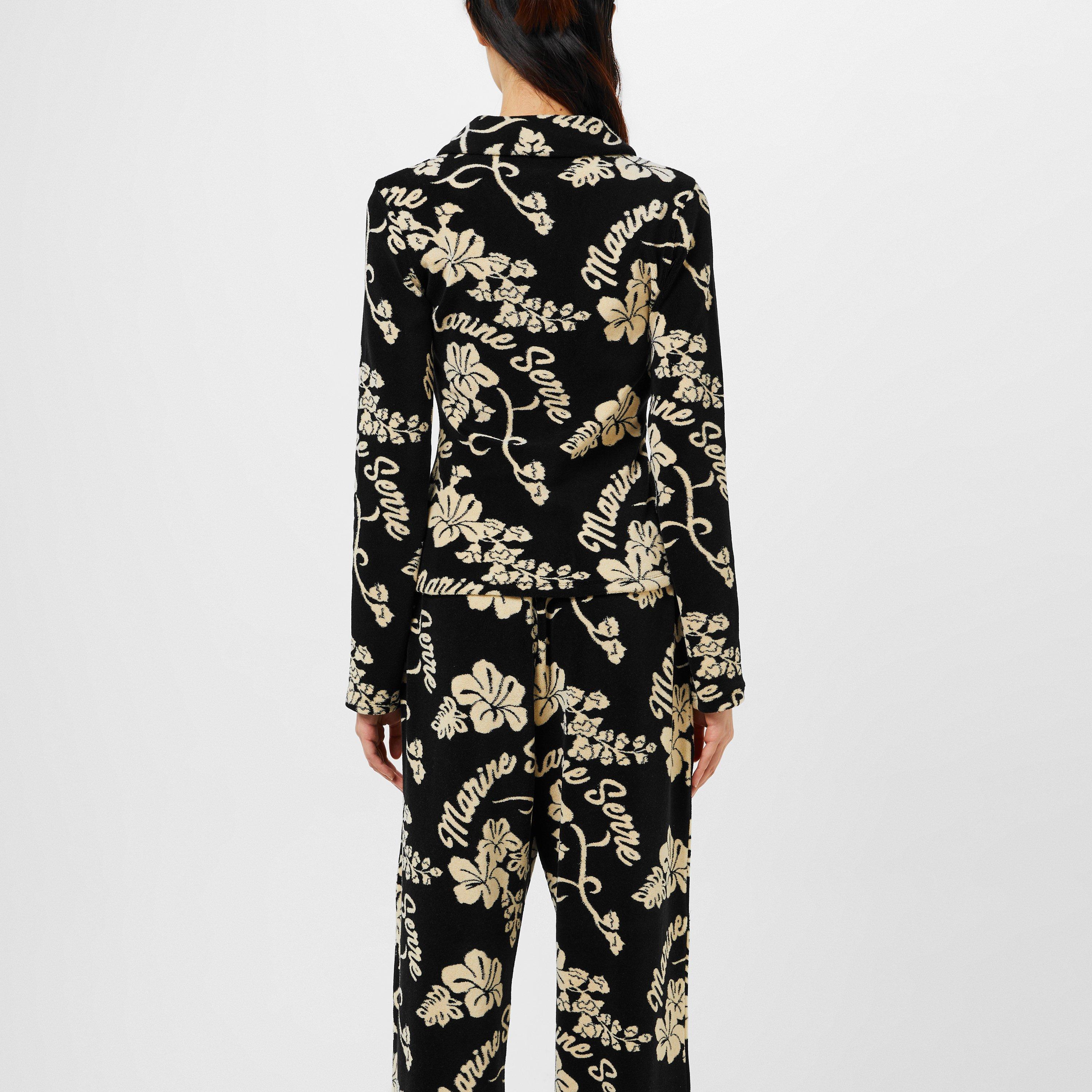 Black - Marine Serre - Women's Jacquard Long-Sleeve Patterned Shirt - 3