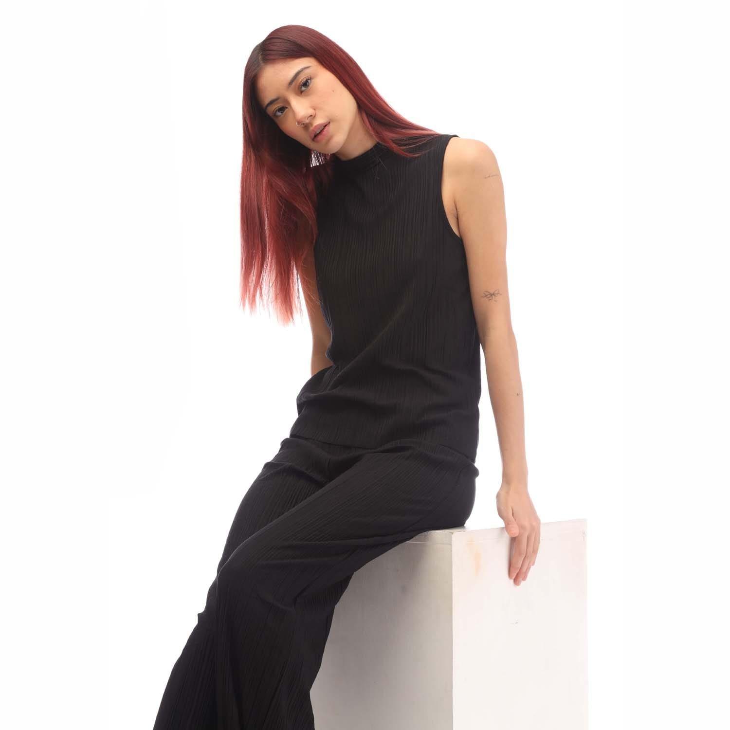 Black - Vero Moda - Cira Plisse Tank - 4