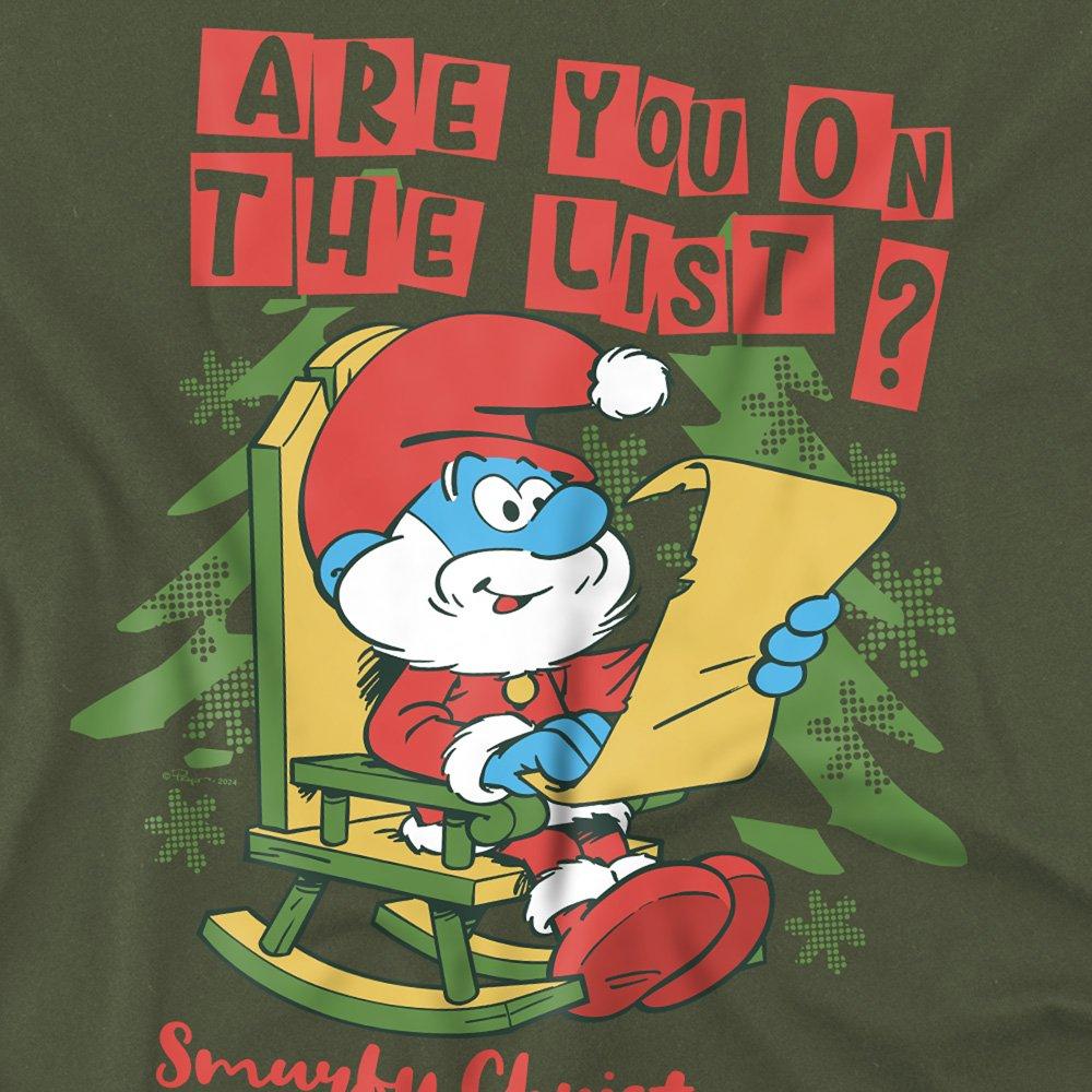 Green - Other - Smurfs Christmas Papa Smurf Are You On The List T - 2