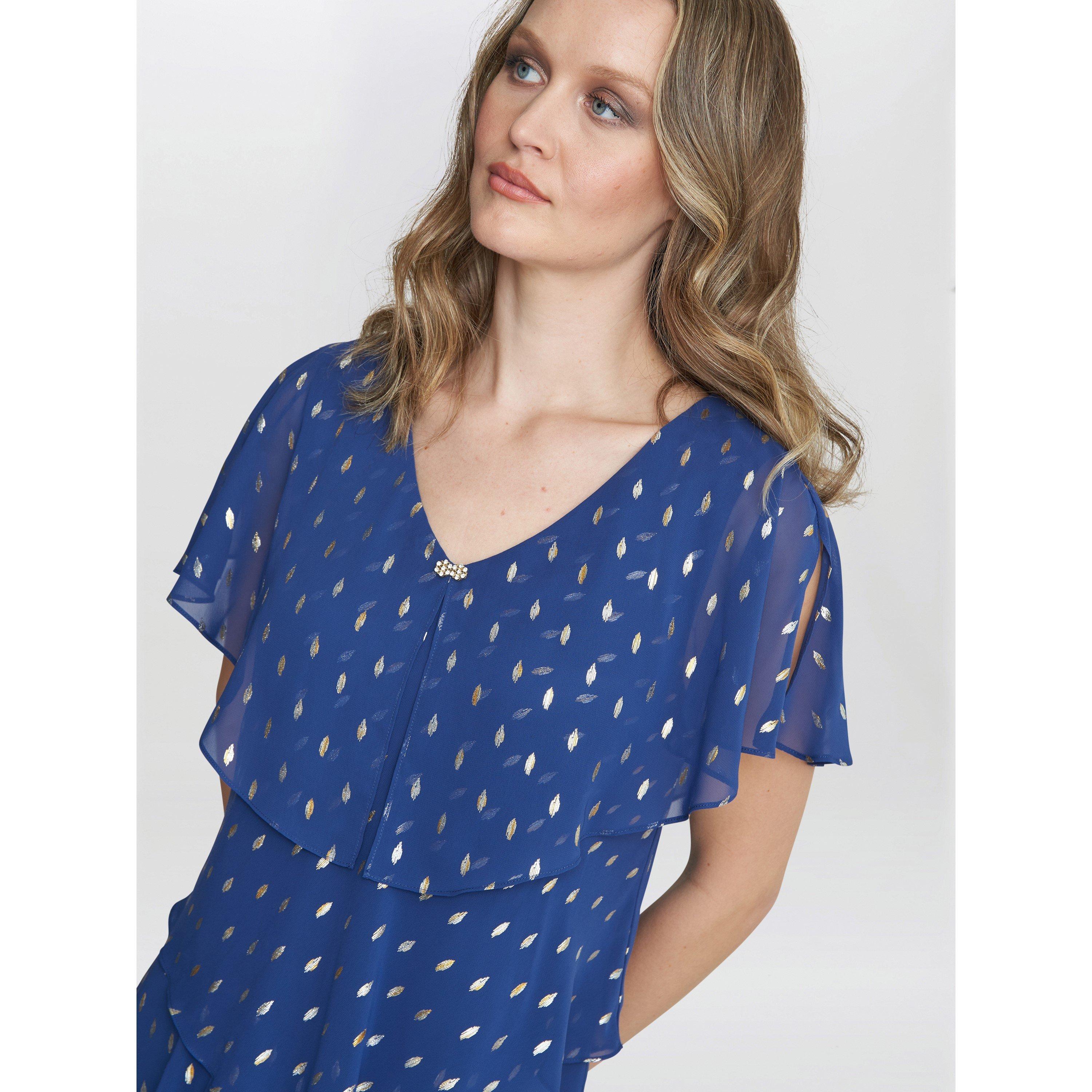 Wedgewood - Gina Bacconi - Juliette Foil Print Tier Dress - 5