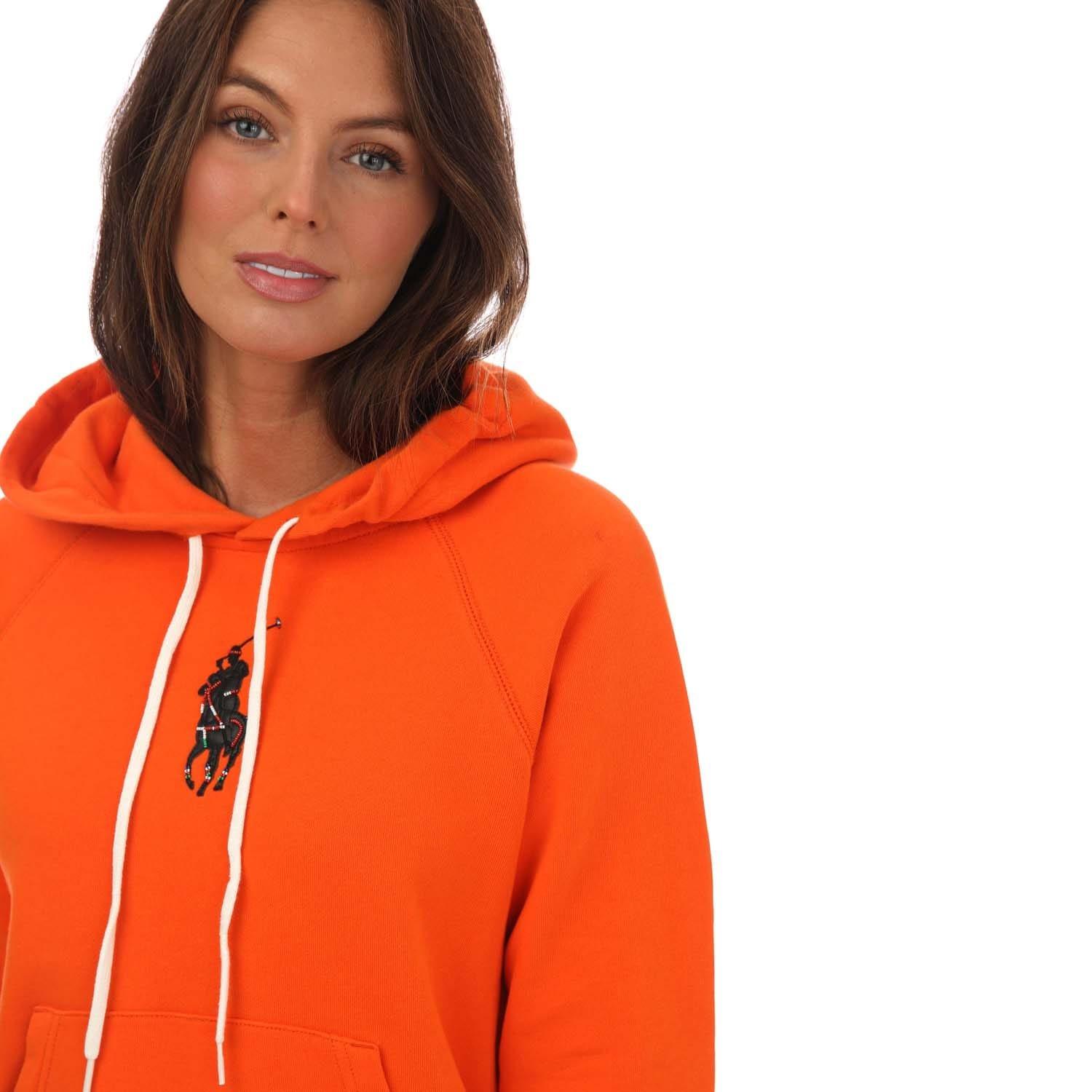Orange - Ralph Lauren - Beaded Pony Terry Hoody - 3
