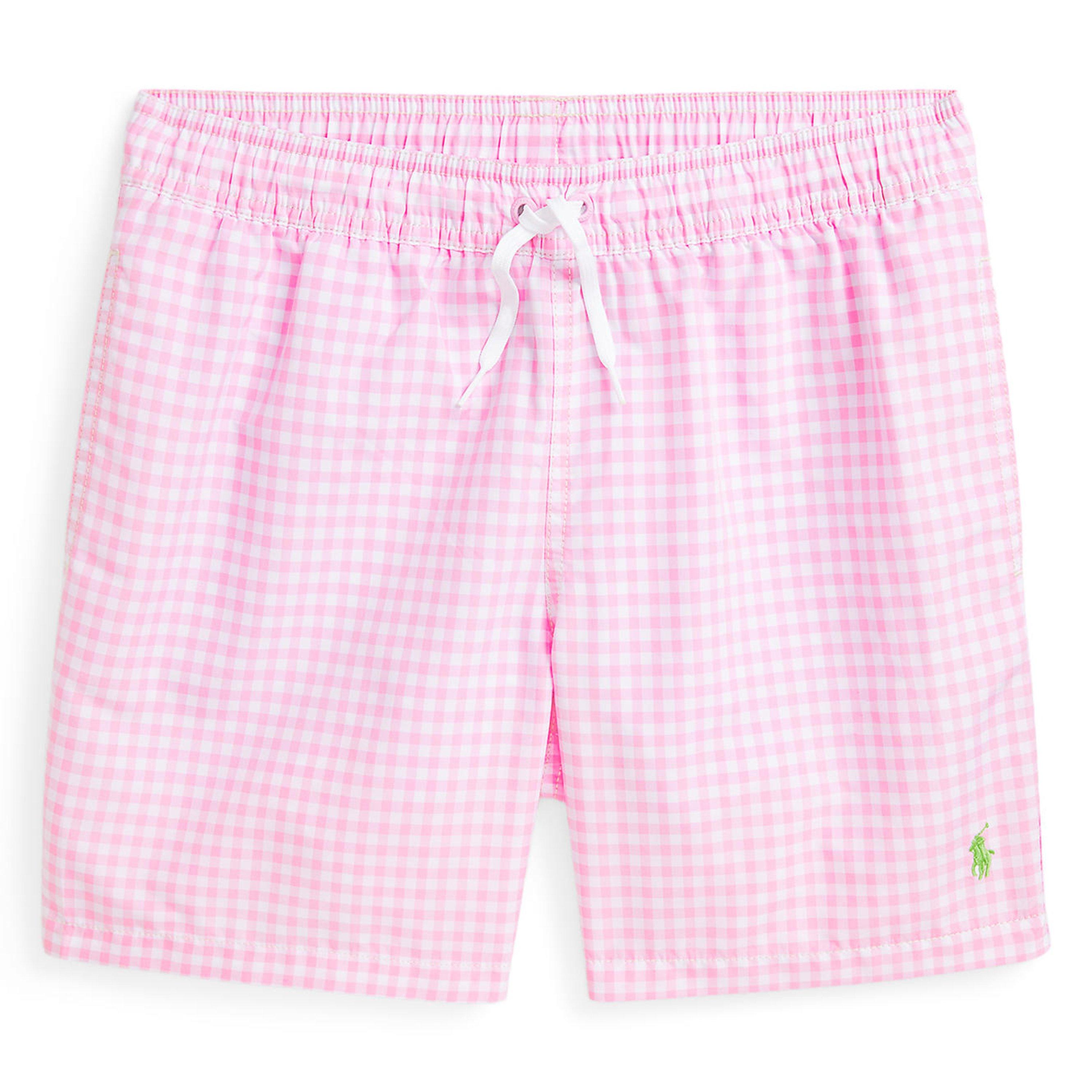 Polo Ralph Lauren Boys Gingham Swim Shorts Juniors - Carmel Pink - 10 Yrs