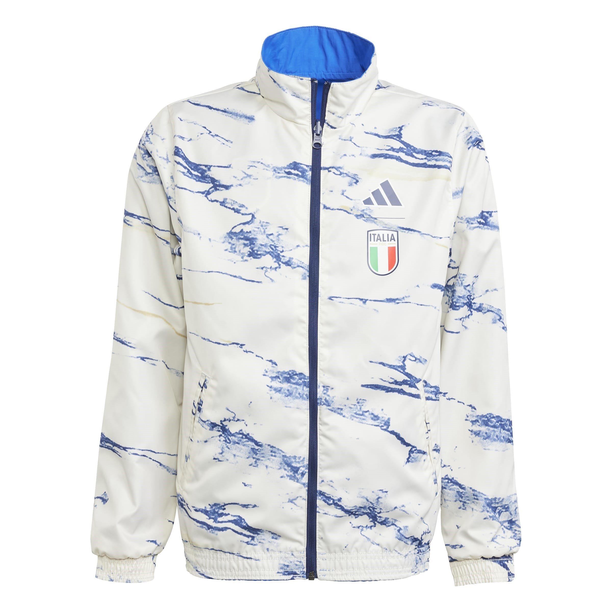 Plava - adidas - Kids' Anthem Italy Away Long Sleeve 2023 Anorak - 1