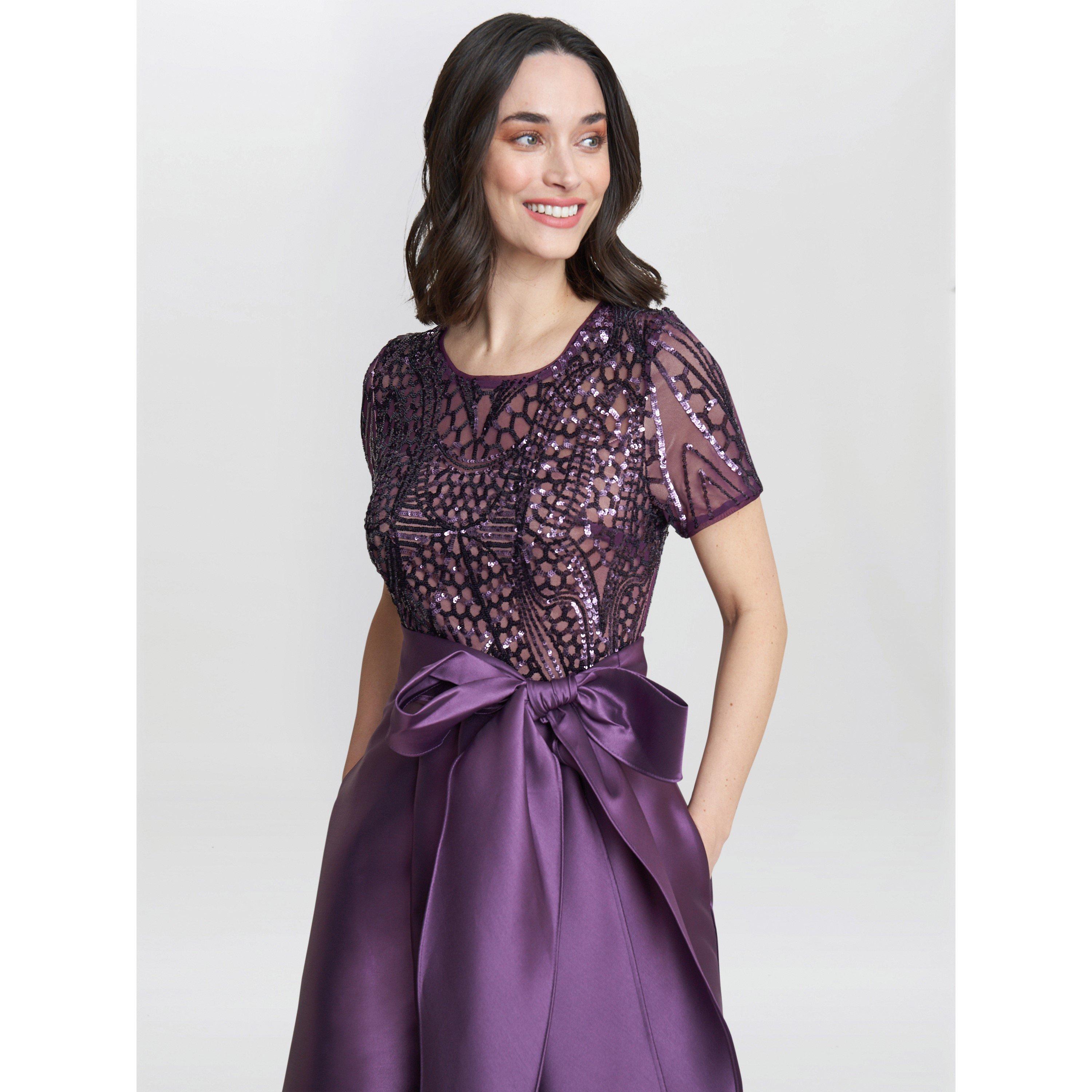 Plum - Gina Bacconi - Noemi Embroidered High Low Maxi Dress - 4