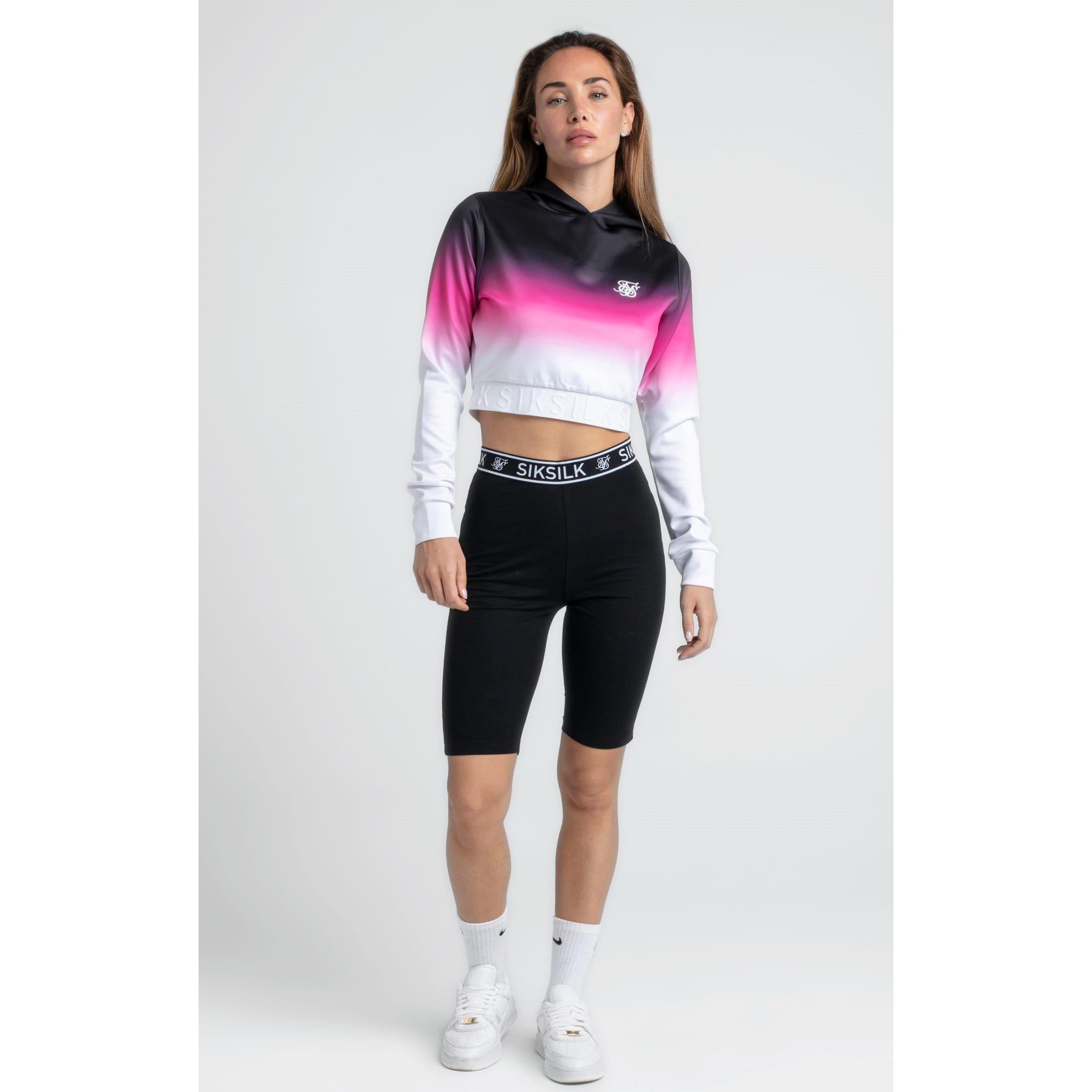 Black - SikSilk - Fade Cropped Hoodie - 2