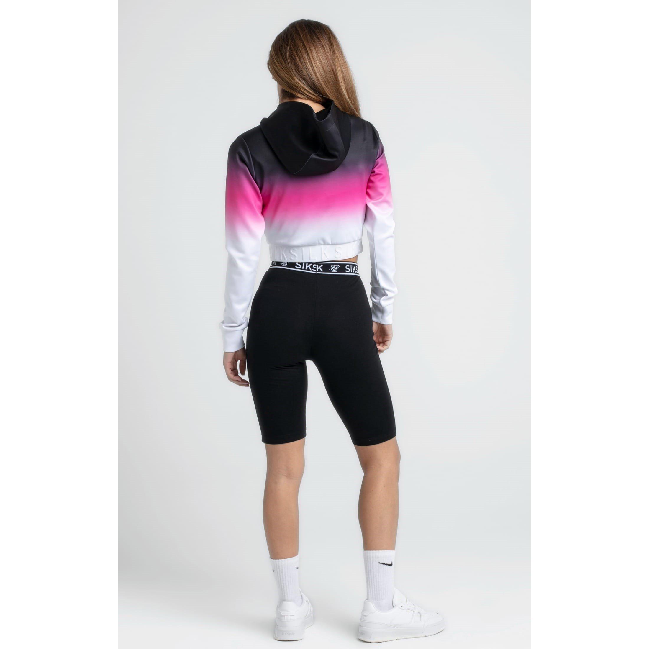 Black - SikSilk - Fade Cropped Hoodie - 5