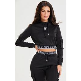 SikSilk Cropped Cargo Hoodie