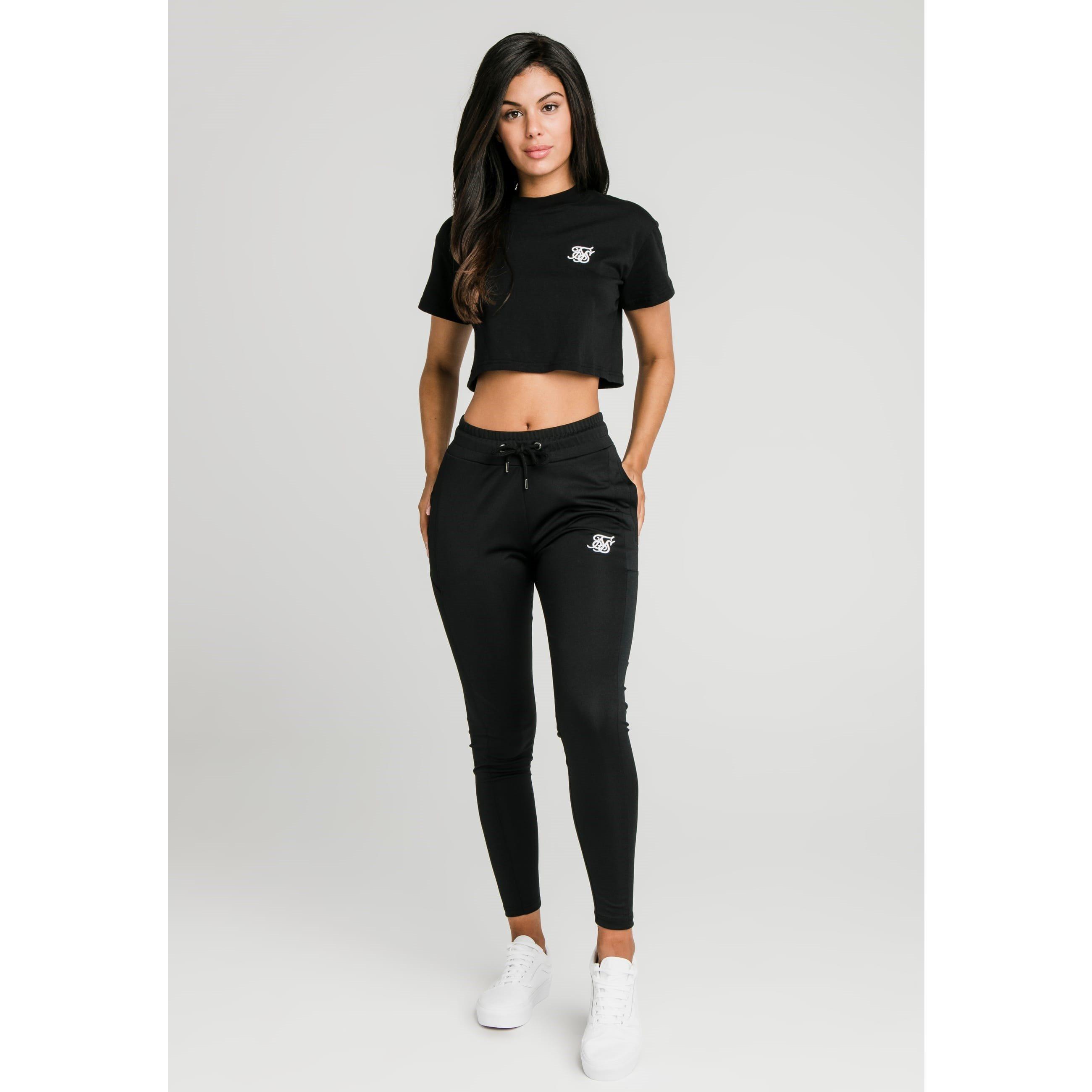 Black - SikSilk - Essentials Retro Box-Fit Cropped T-Shirt - 2