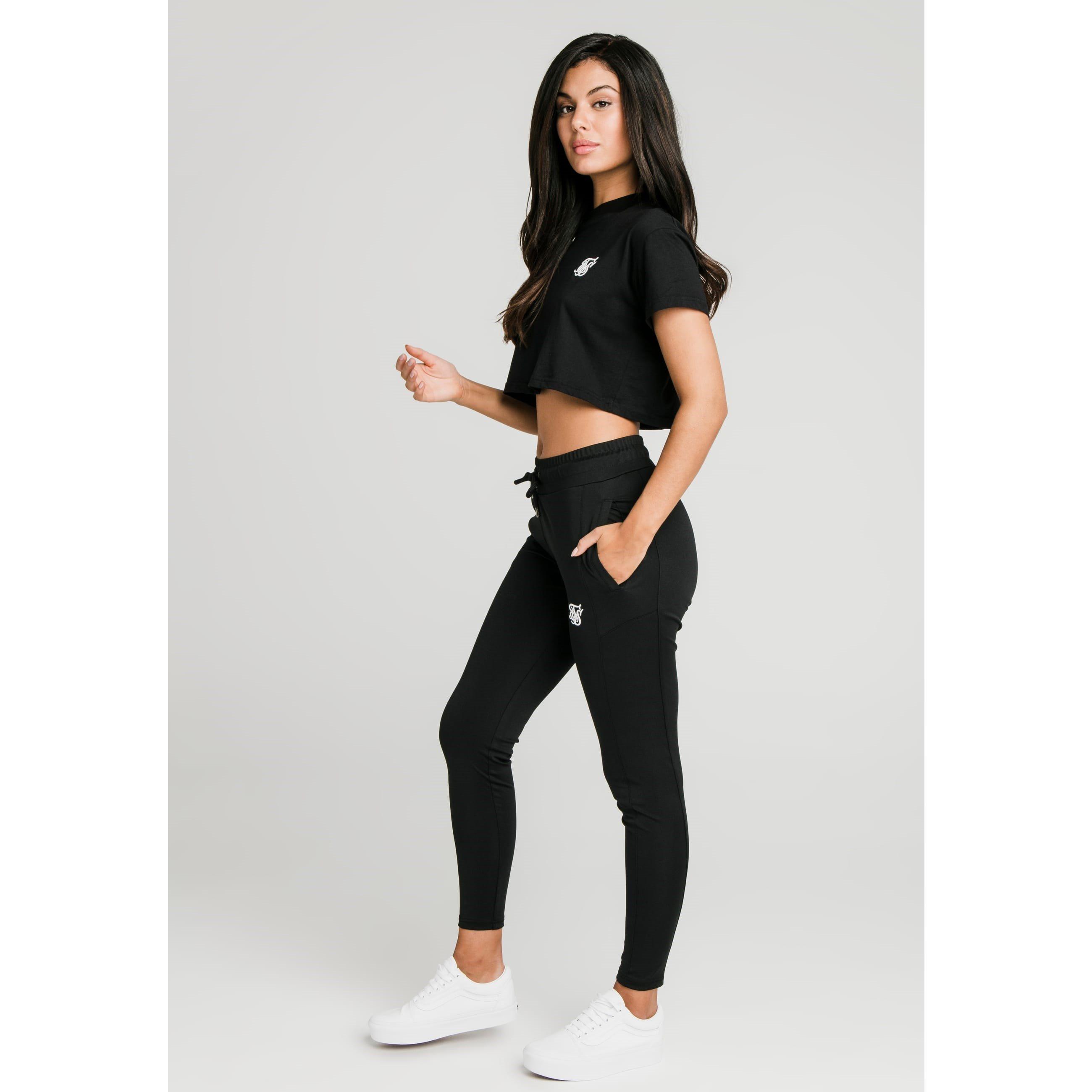 Black - SikSilk - Essentials Retro Box-Fit Cropped T-Shirt - 4