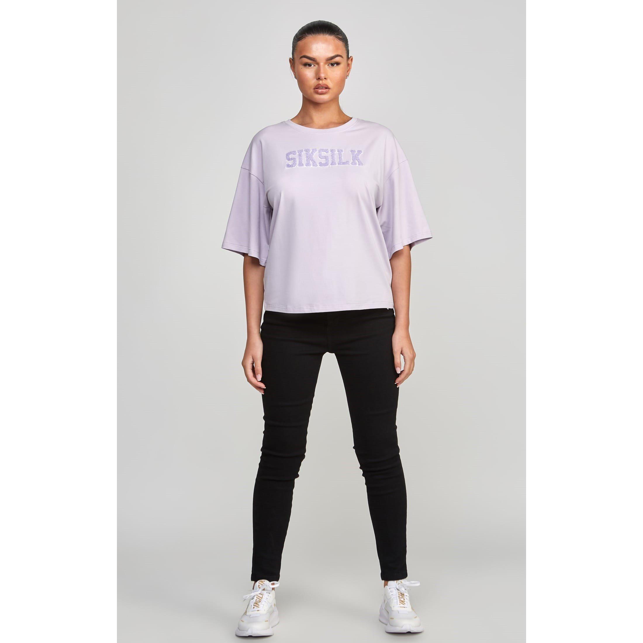 Purple - SikSilk - Varsity Logo Cropped T-Shirt - 3