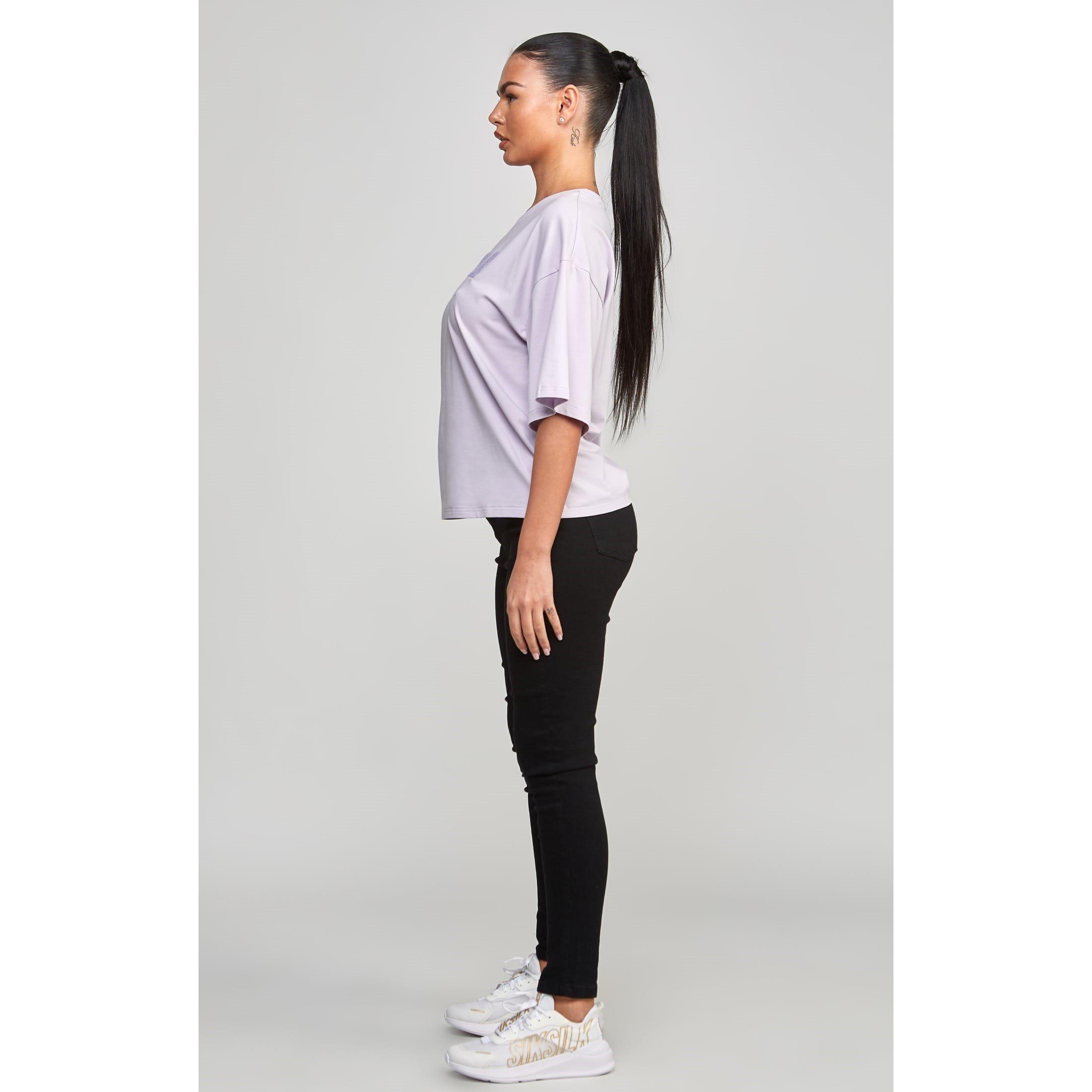 Purple - SikSilk - Varsity Logo Cropped T-Shirt - 4