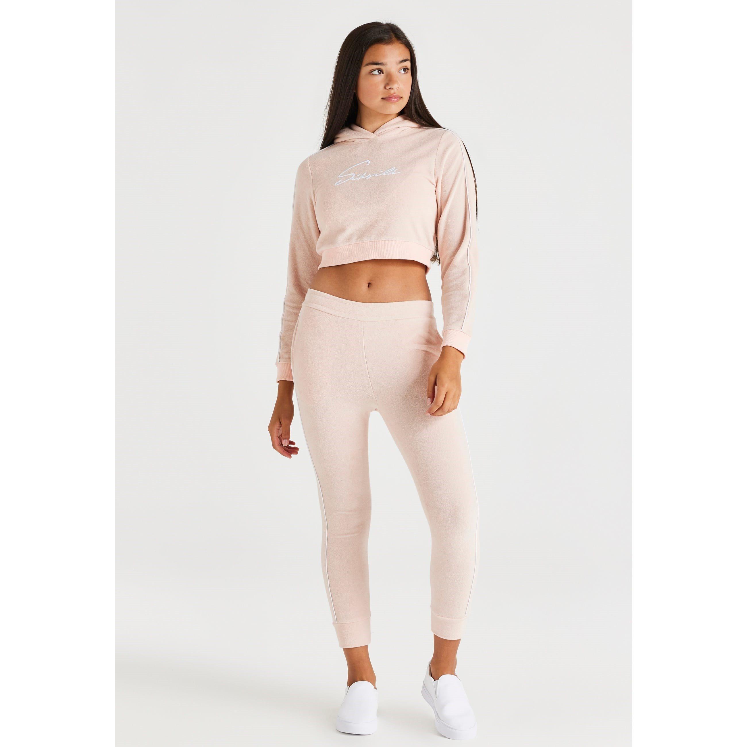 Pink - SikSilk - Signature Towelling Cropped Hoodie - 3