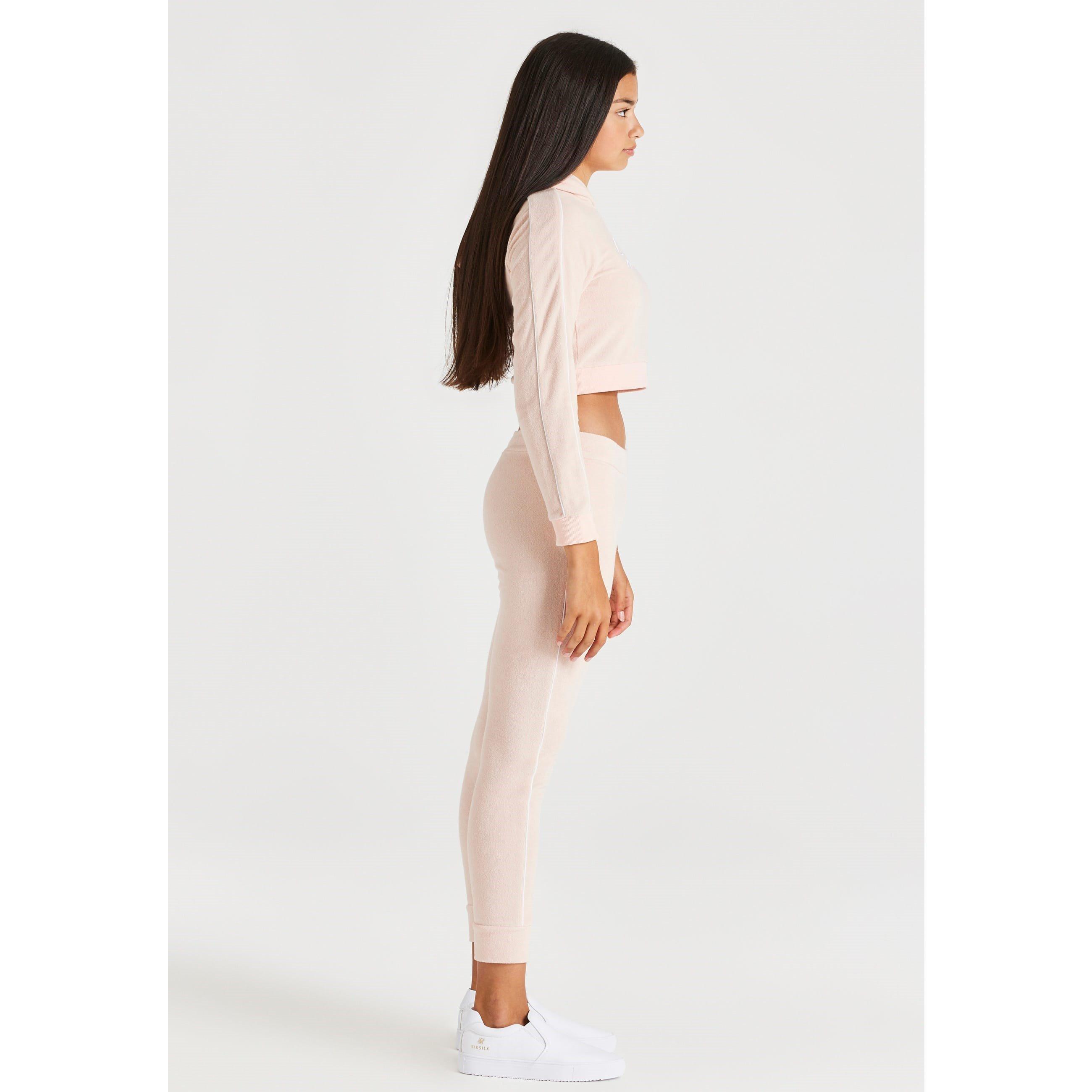 Pink - SikSilk - Signature Towelling Cropped Hoodie - 4