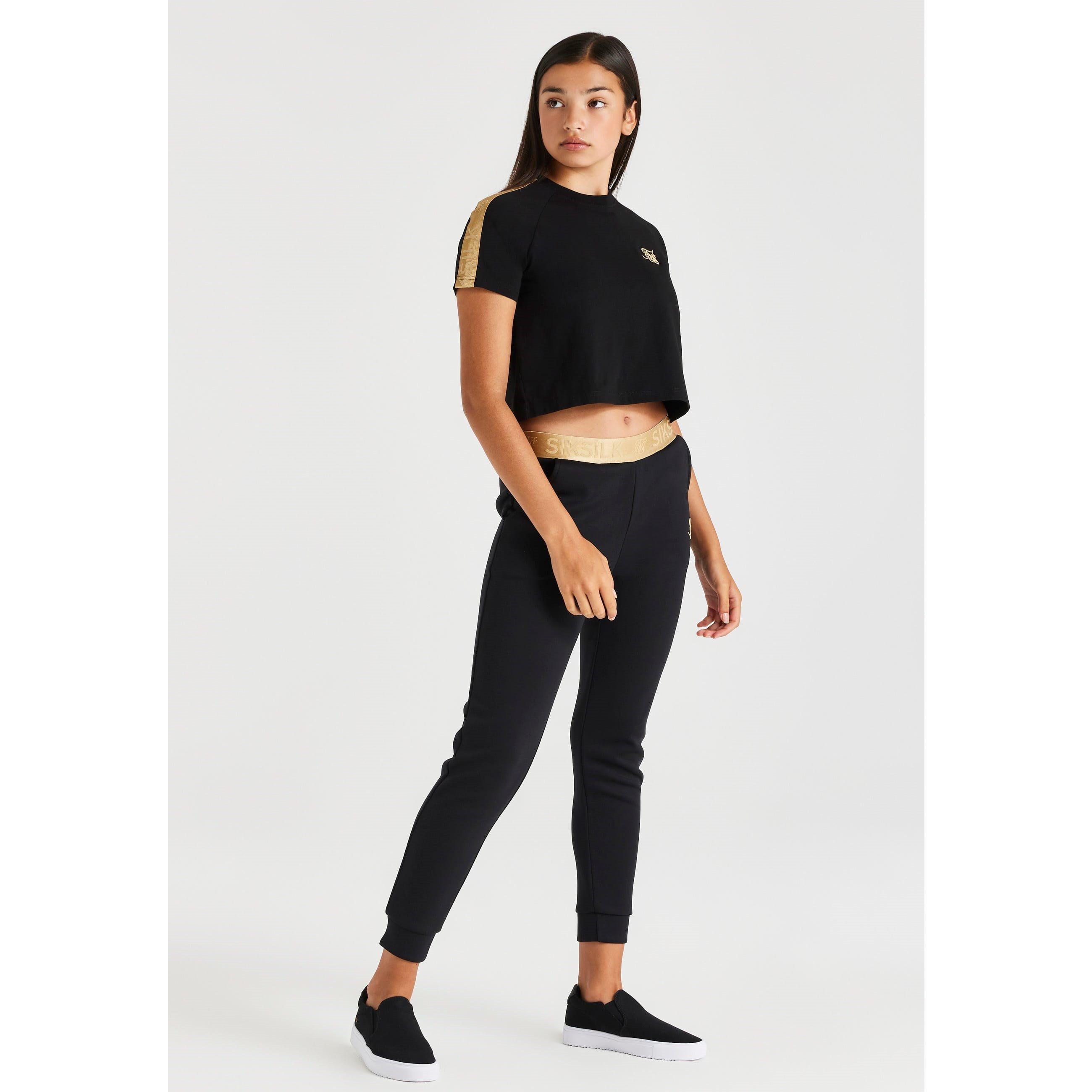 Black - SikSilk - Metallic Taped Raglan T-Shirt - 4