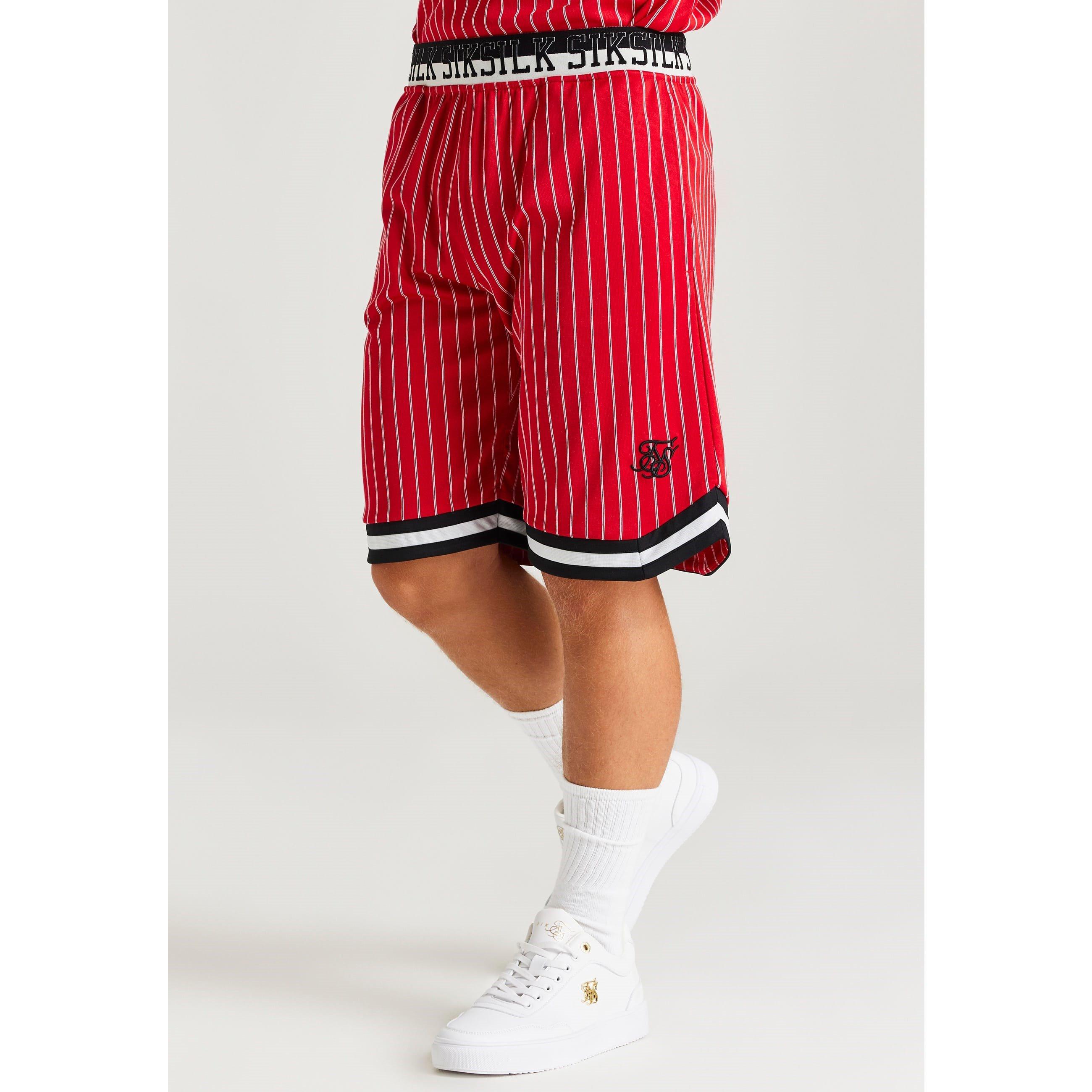 Red - SikSilk - Retro Classic Basketball Shorts - 1